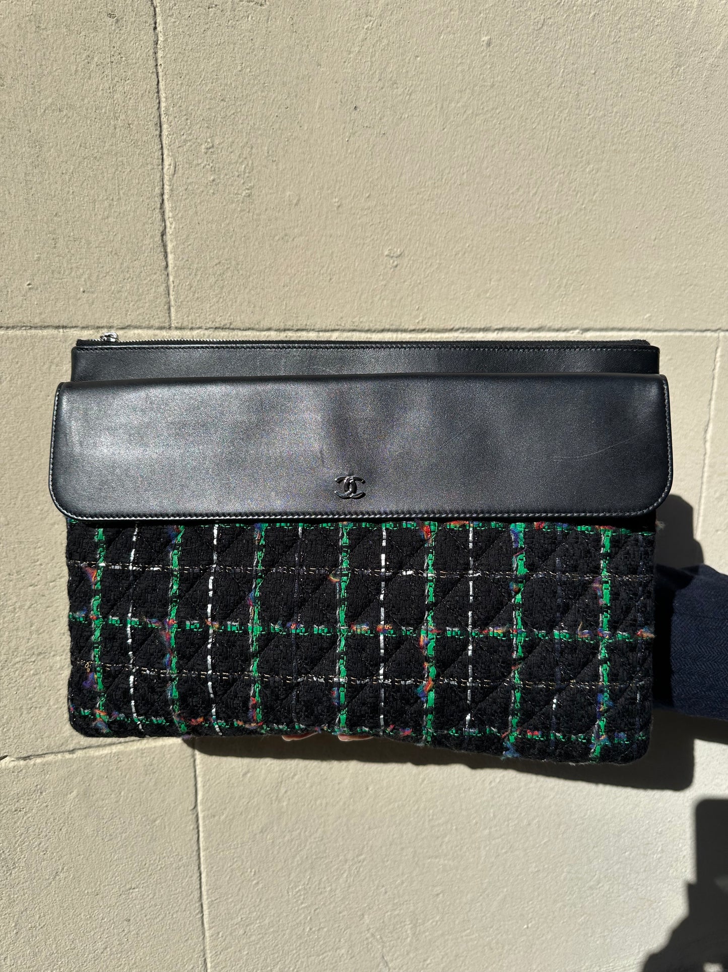 Chanel Blue Tweed Pouch