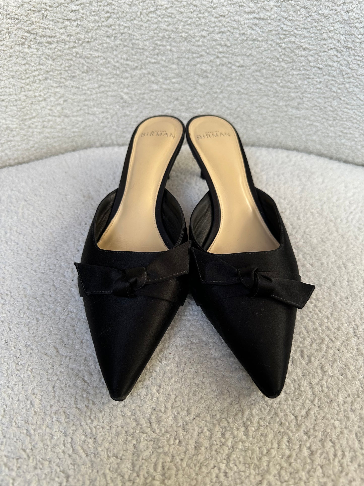 Birman Black Satin Mules Size 37.5