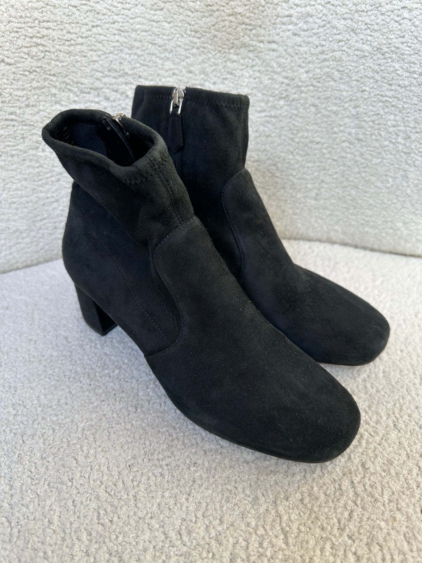 Prada Short Black Suede Boots Size 38