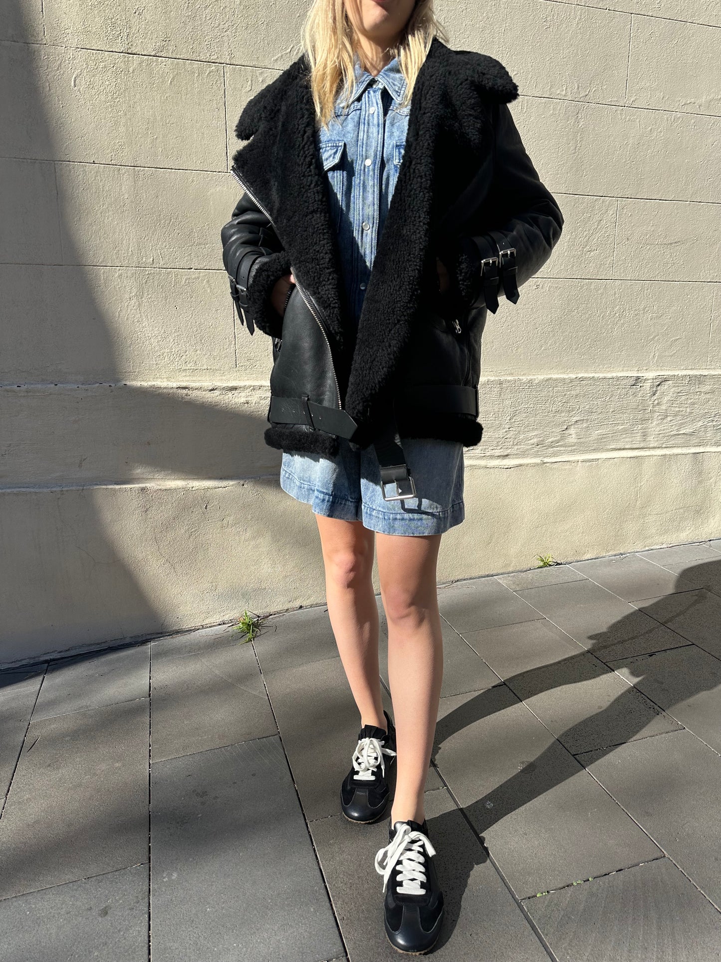 Acne Studios Shearling Black Coat Size 36
