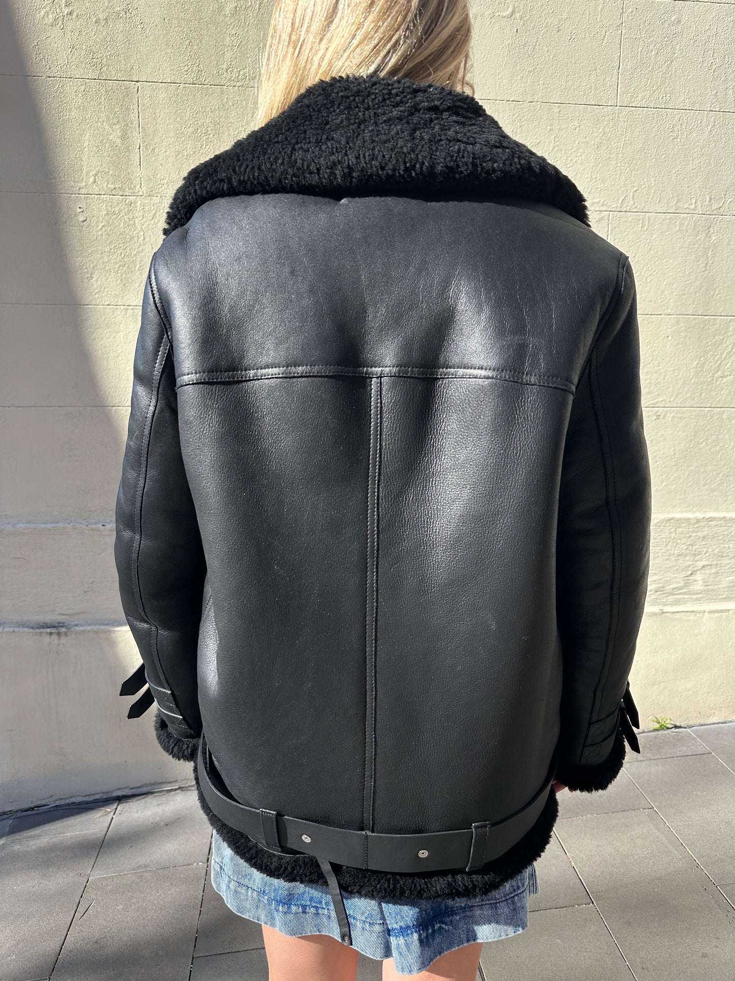 Acne Studios Shearling Black Coat Size 36