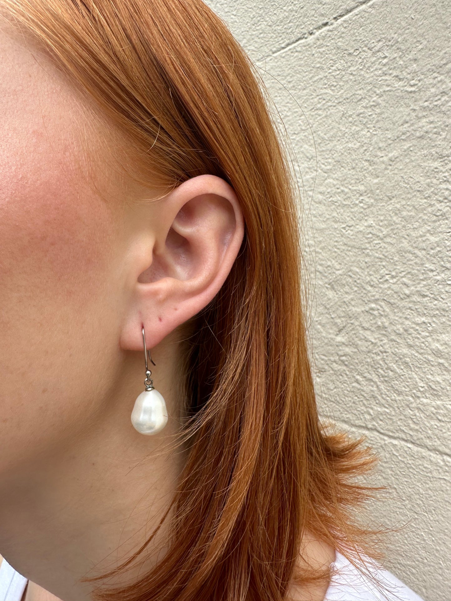 Pearl Silver Drop Earrings