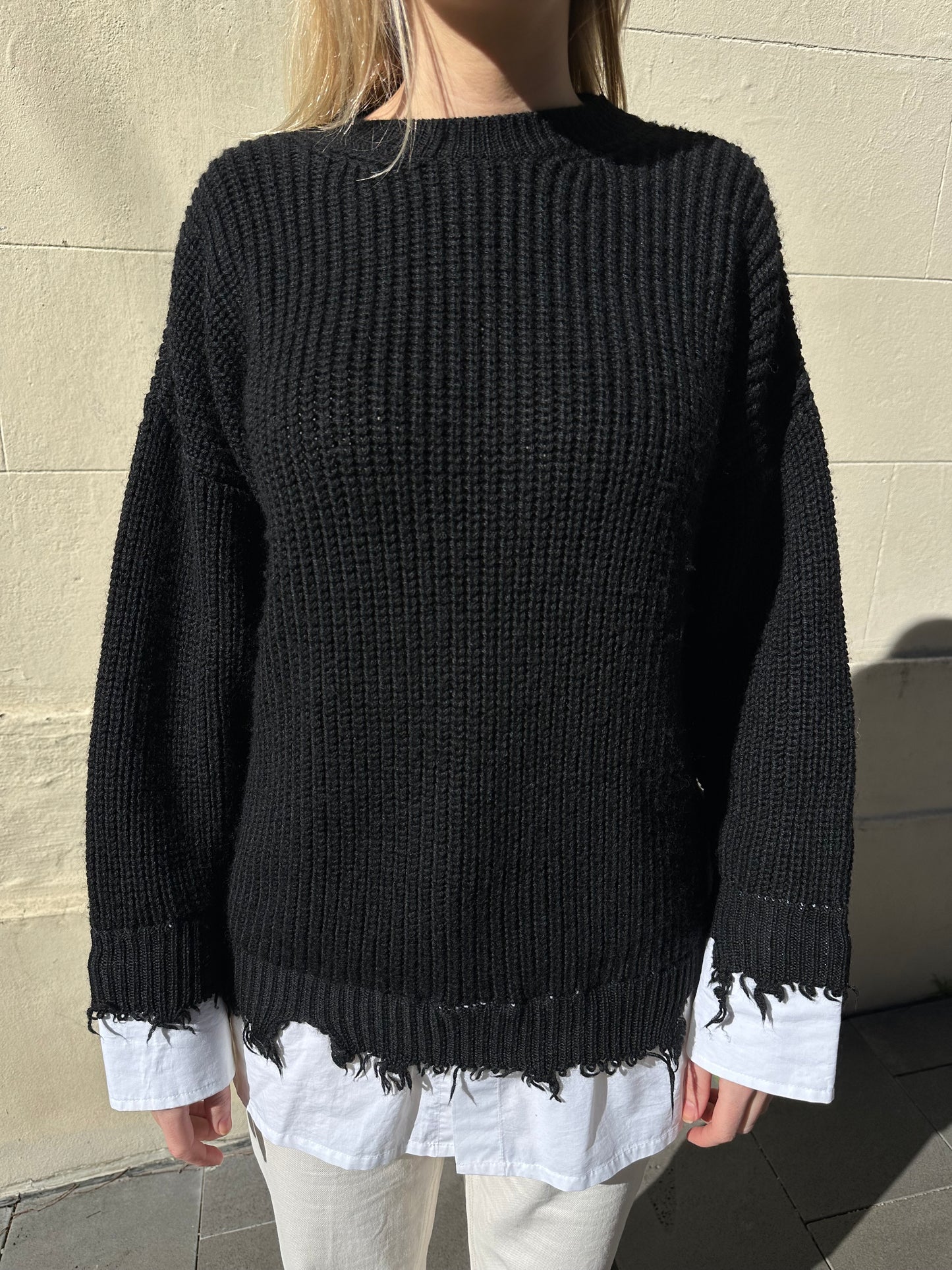 Maison Margiela Black White Trim Knit Size Xs