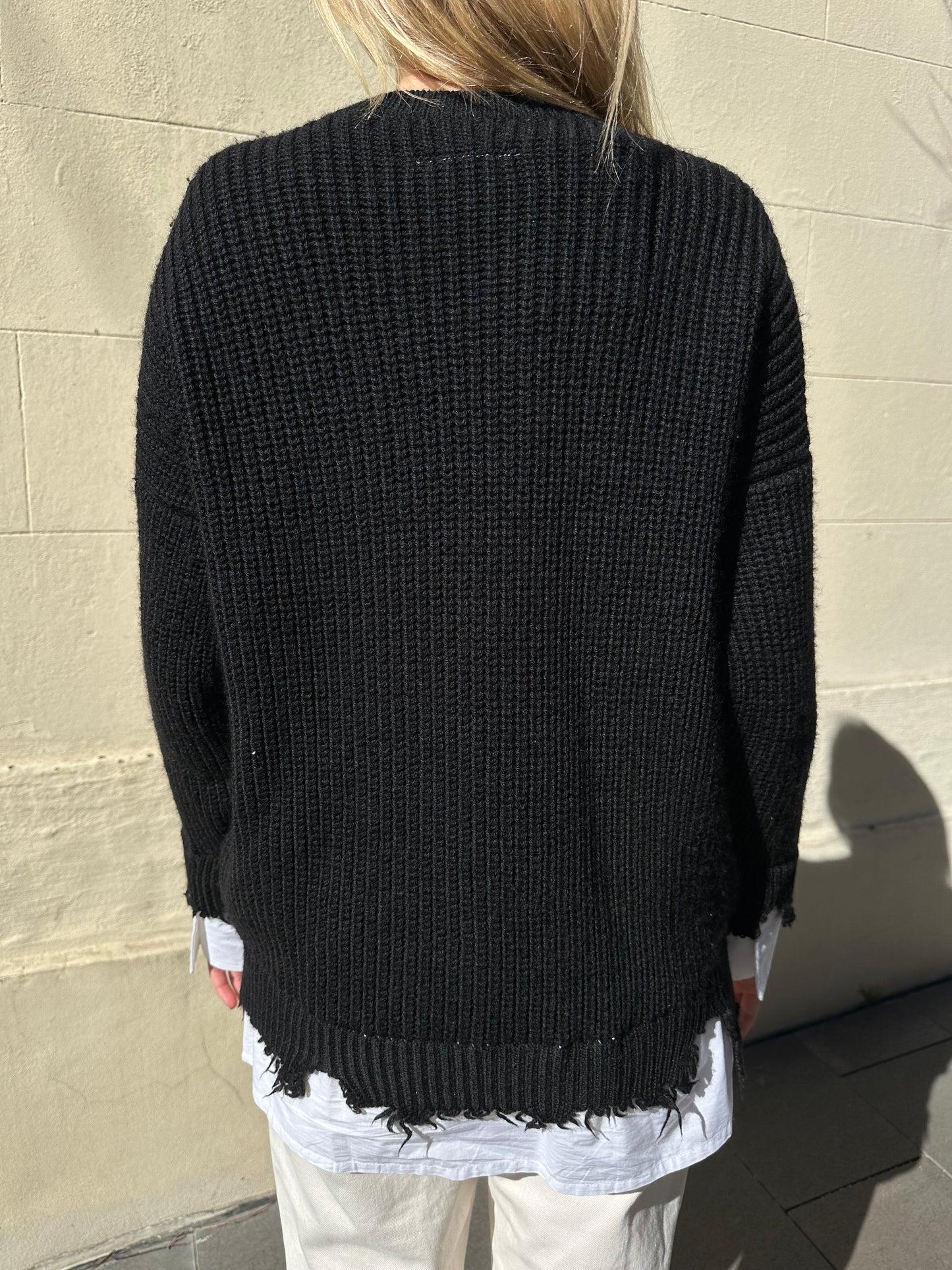Maison Margiela Black White Trim Knit Size Xs