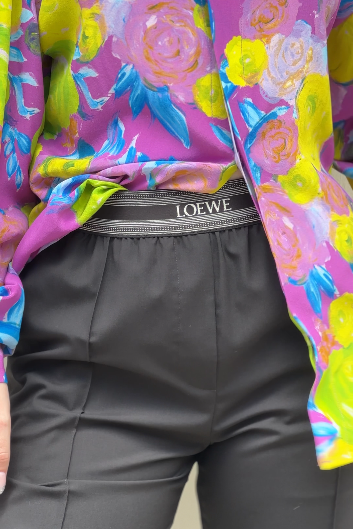 Loewe Black Wool Logo Pant Size S