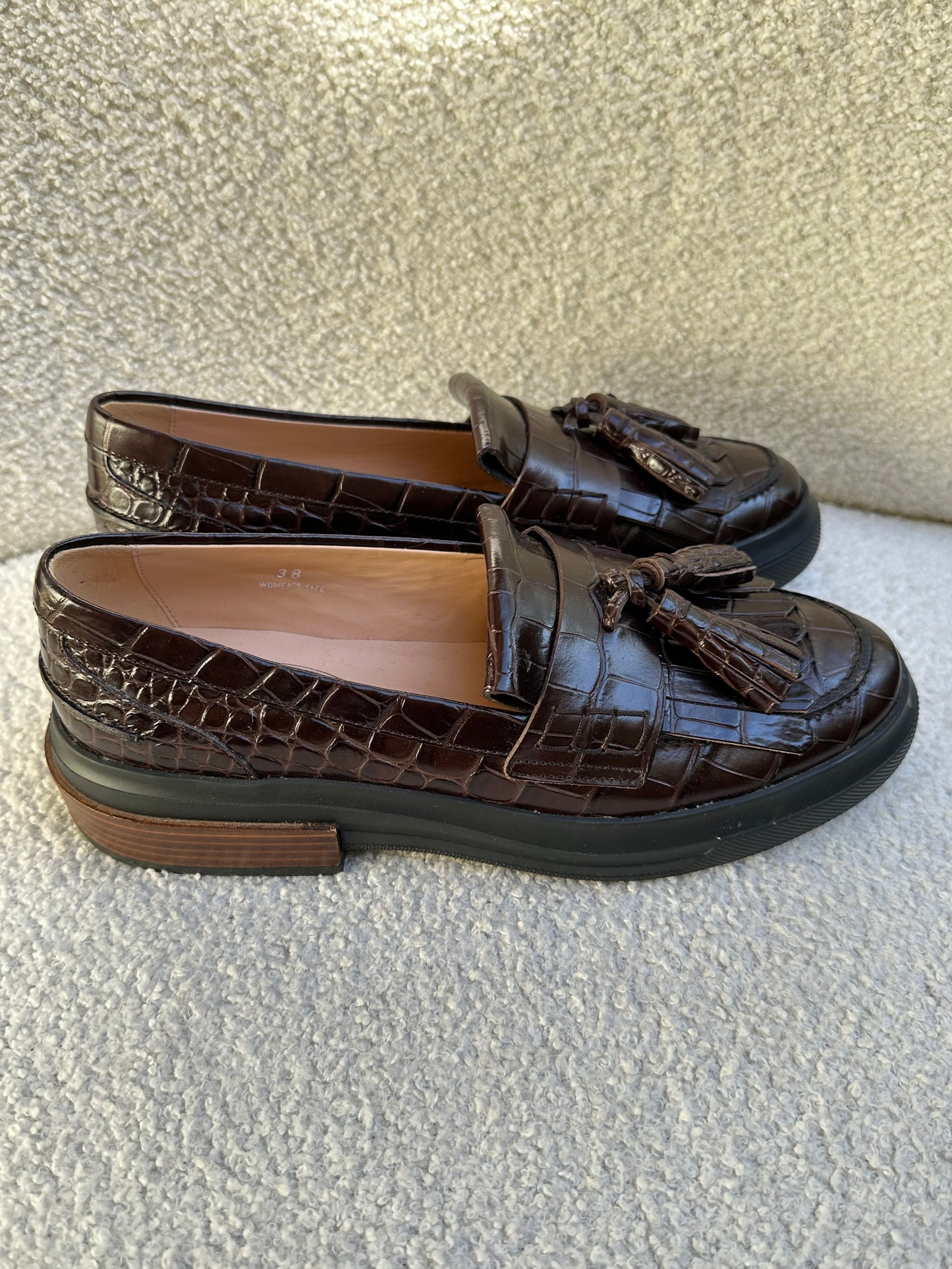 Tod's Brown Croc Loafer Size 38
