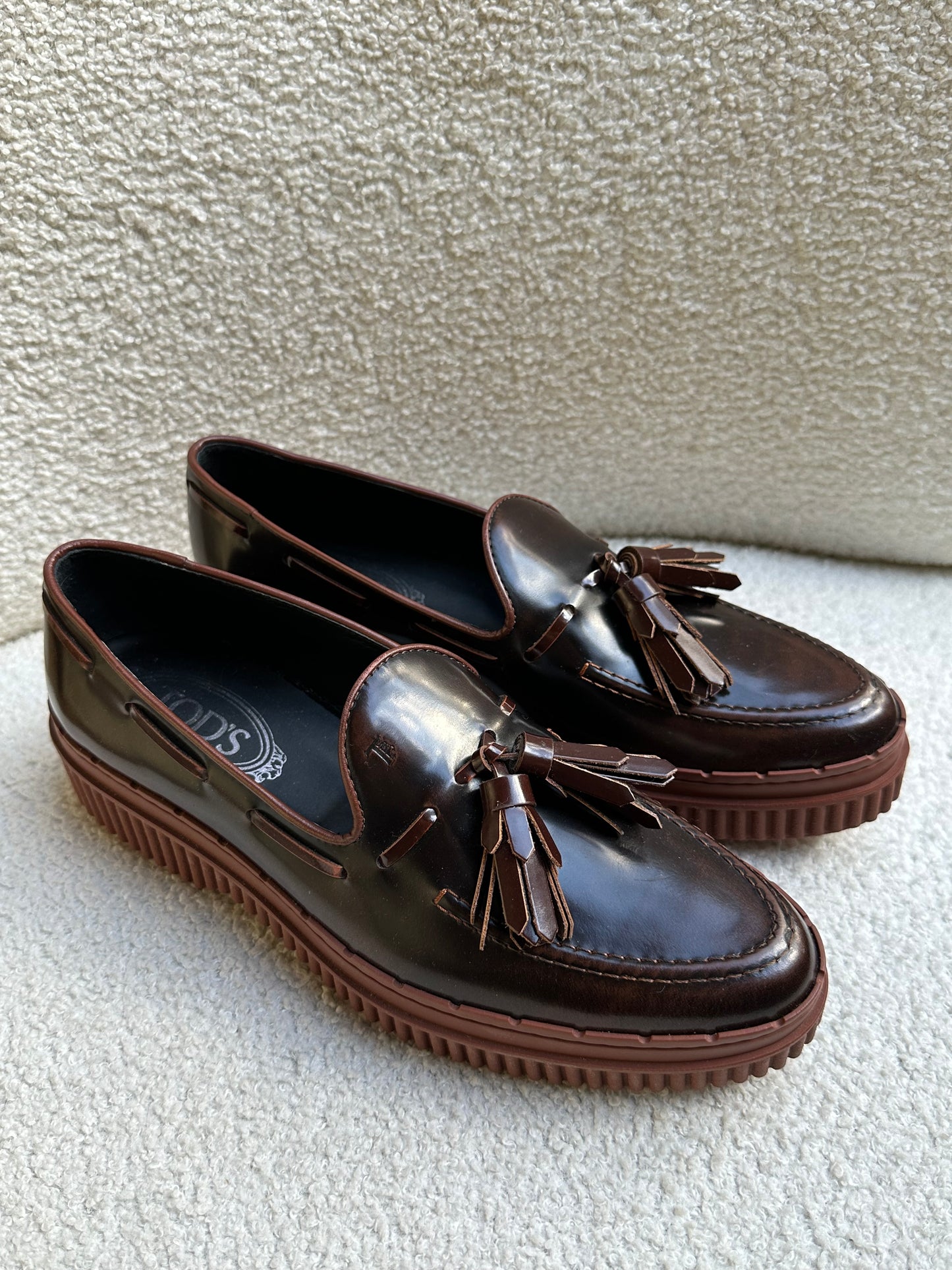 Tods Brown Loafers Size 38
