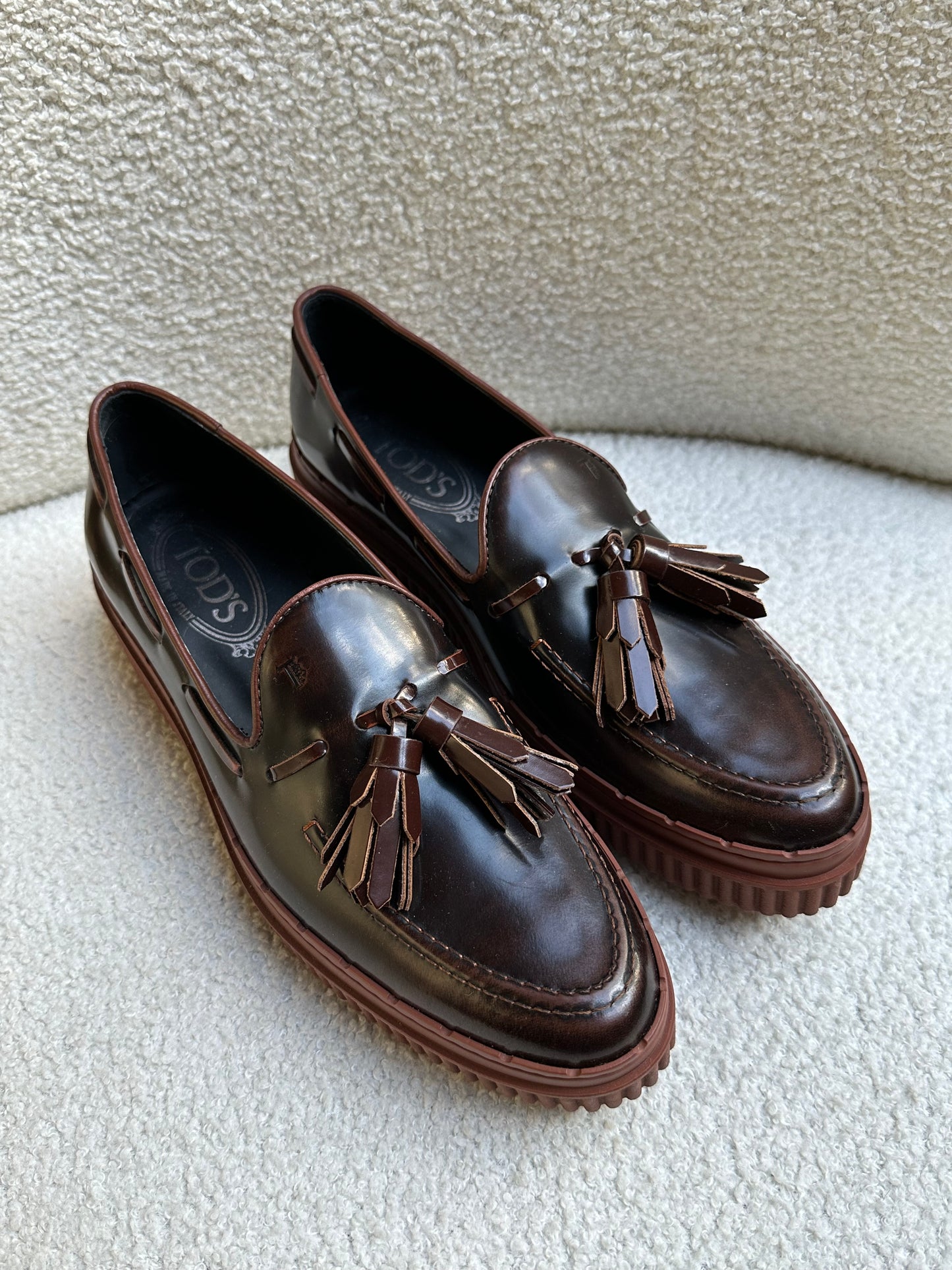Tods Brown Loafers Size 38
