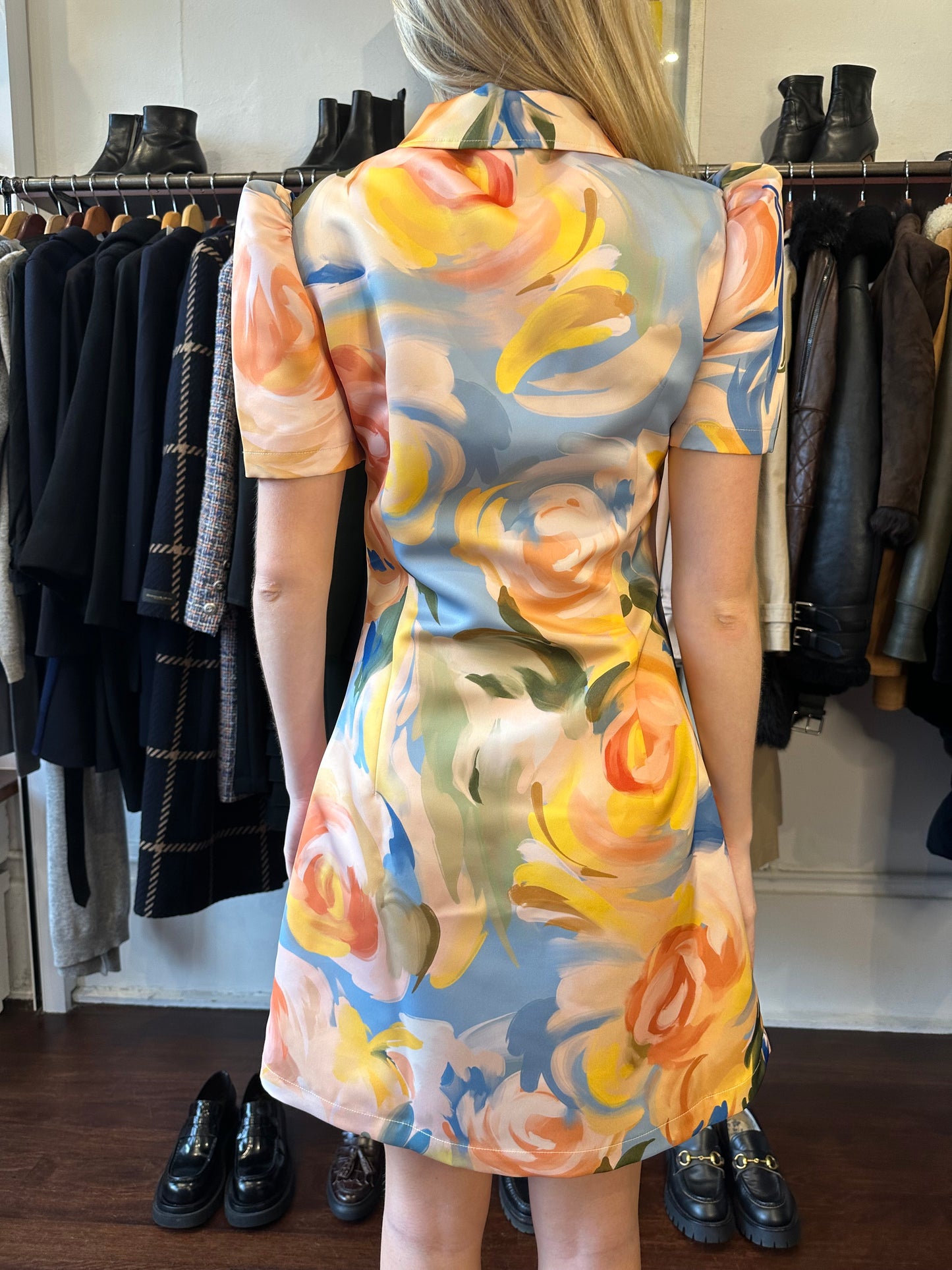 Leo Lin Floral Mini Dress Size 8