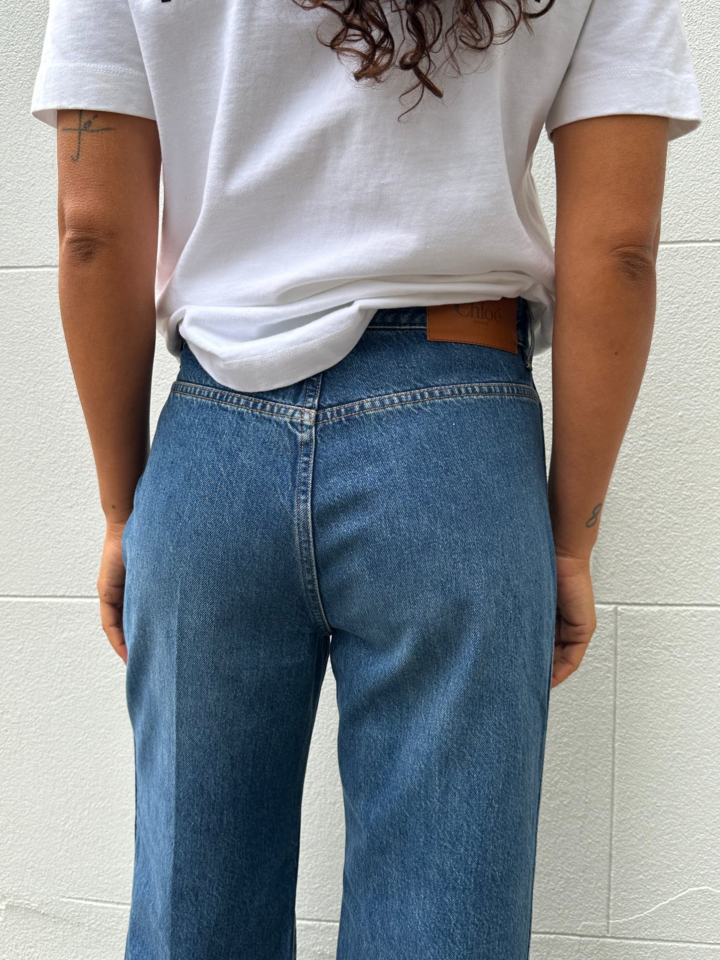 Chloe Blue Patch Pocket Jeans Size 30