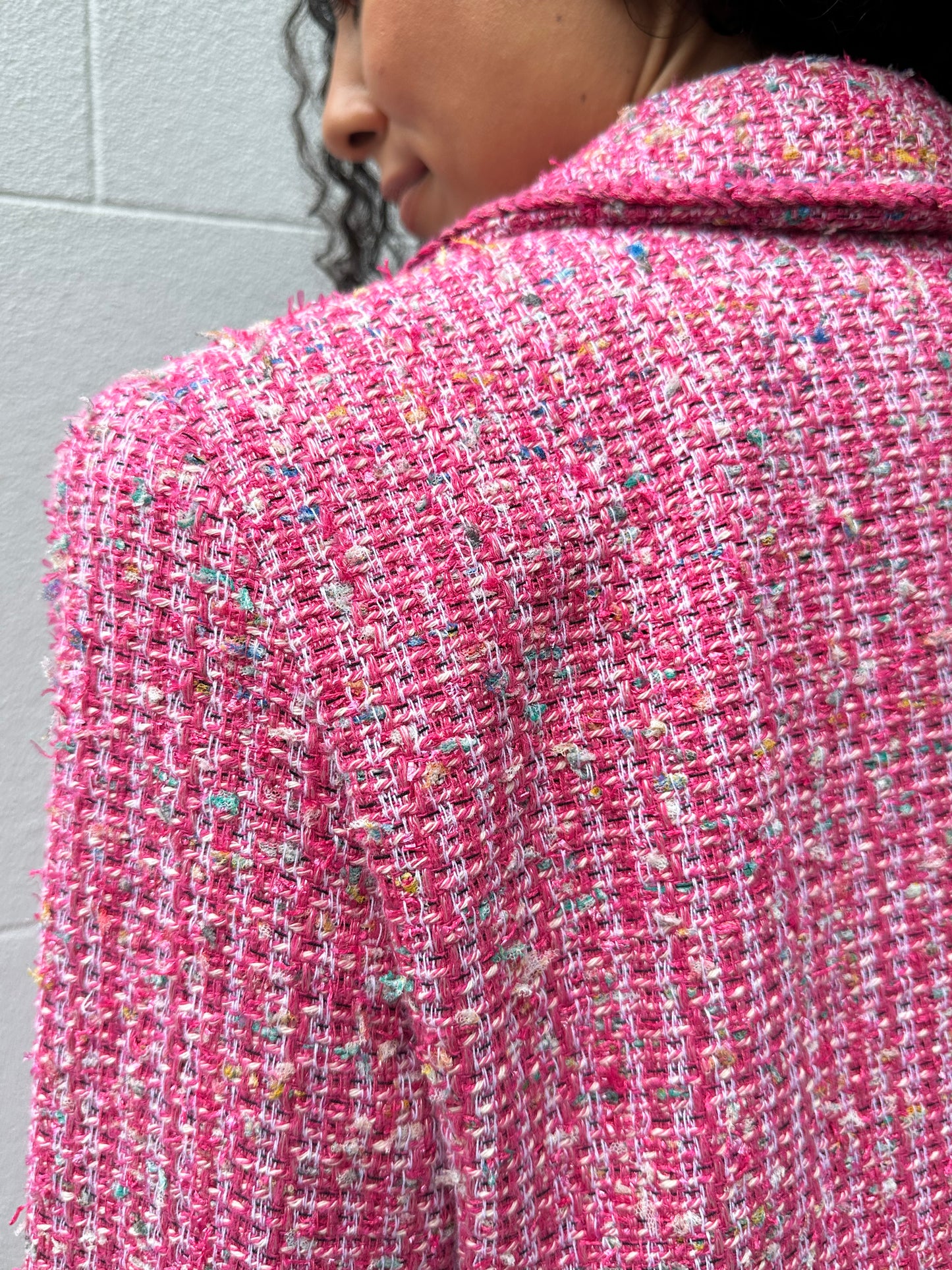 Chanel Hot Pink Tweed Jacket Size 40