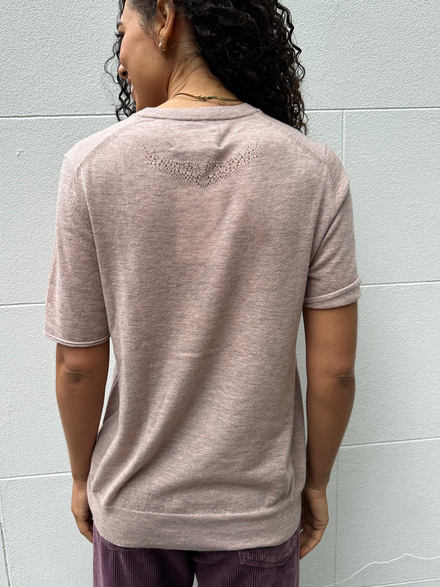 Zadig & Voltaire Pink Marle Knit Tshirt Size S