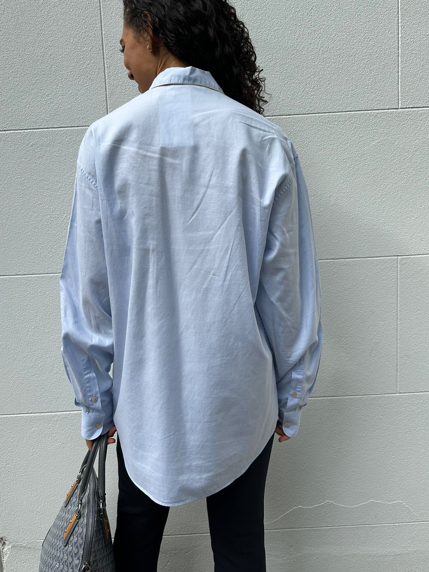 Gucci Pale Blue Pipe Shirt Size M