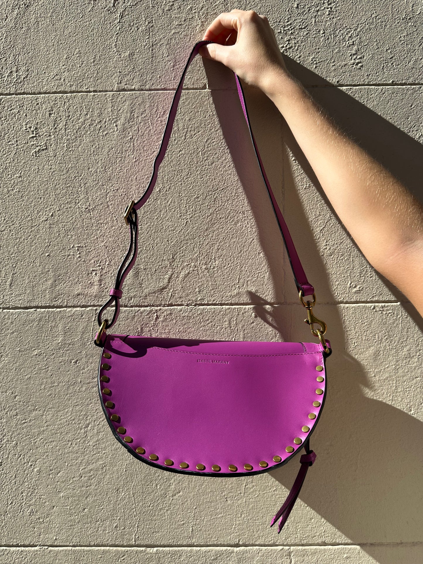 Isabel Marant Deep Purple Pink Stud Belt Bag