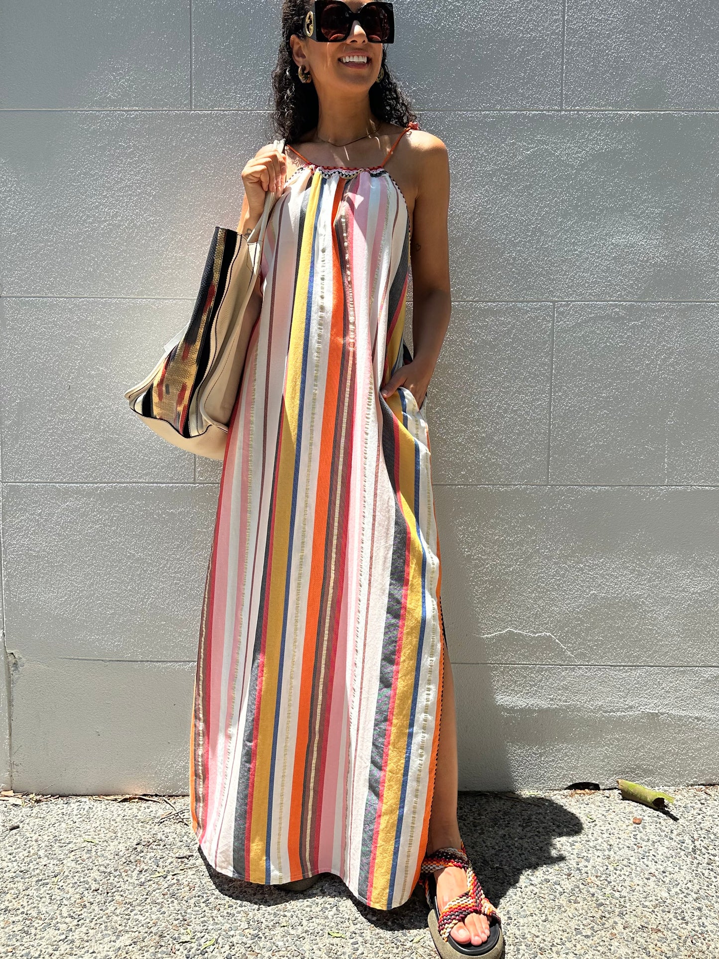 Ilio Nema Stripe Sundress Size M