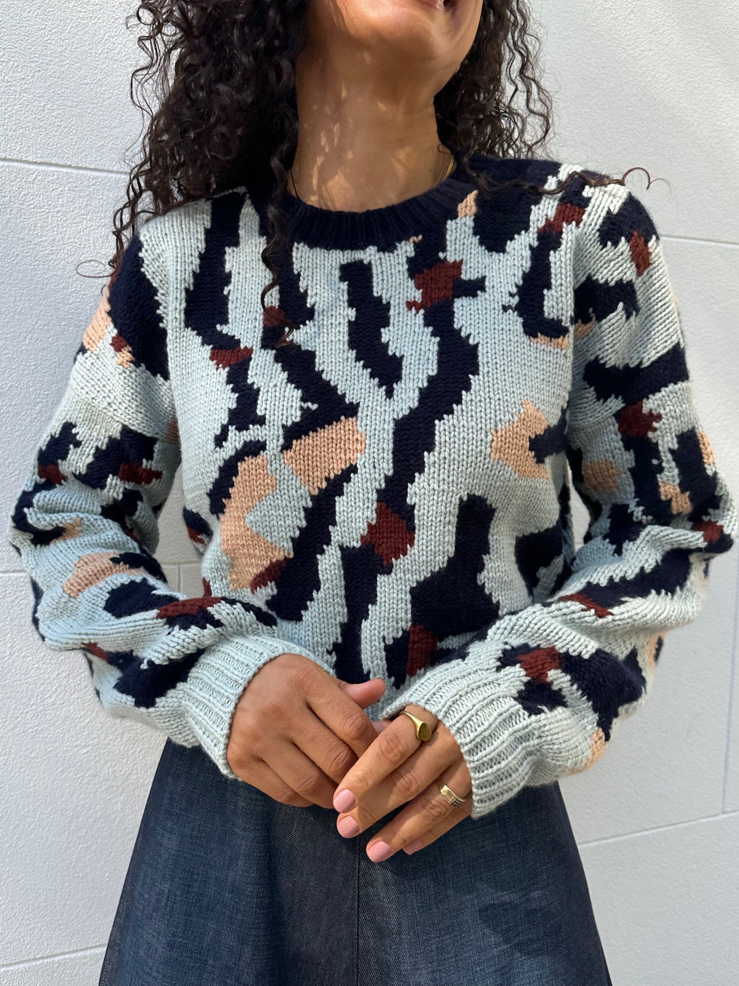 Chloe Pale Blue Multi Knit Size S