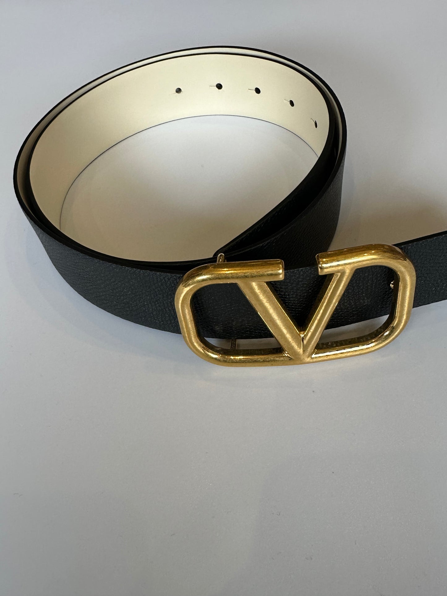 Valentino black logo belt