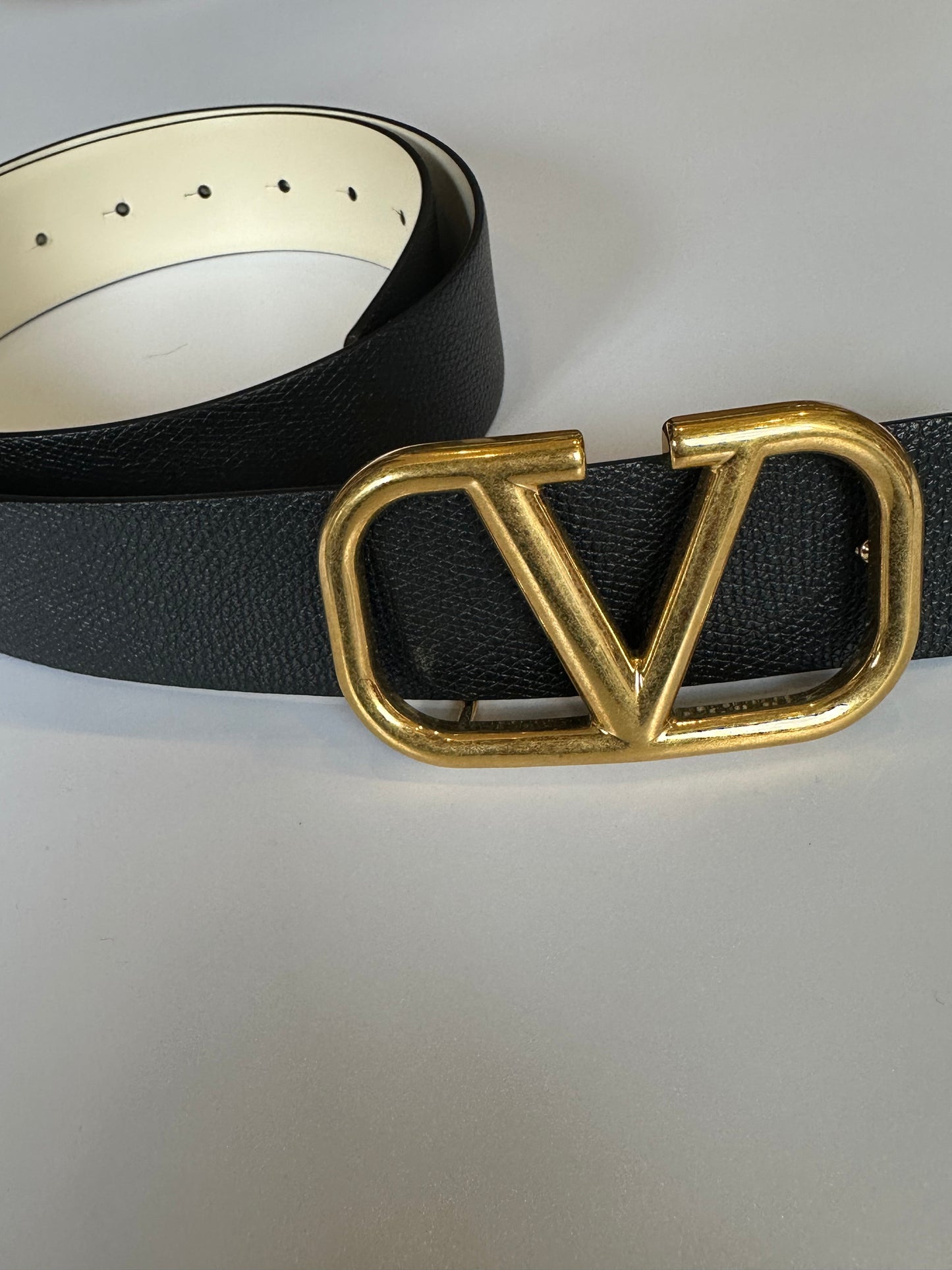 Valentino black logo belt