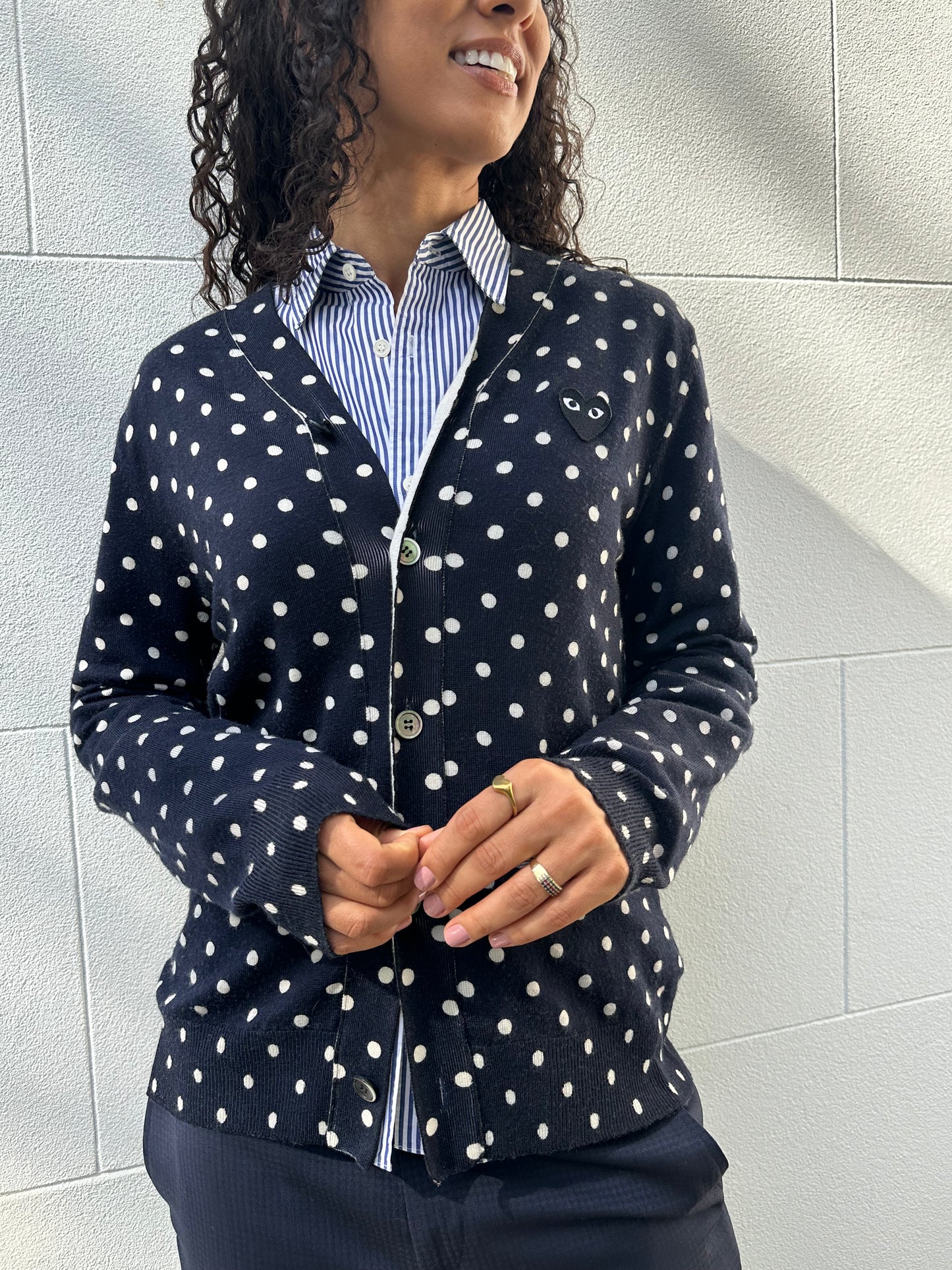 Comme Des Garcon Play Navy Spot Cardy Size S