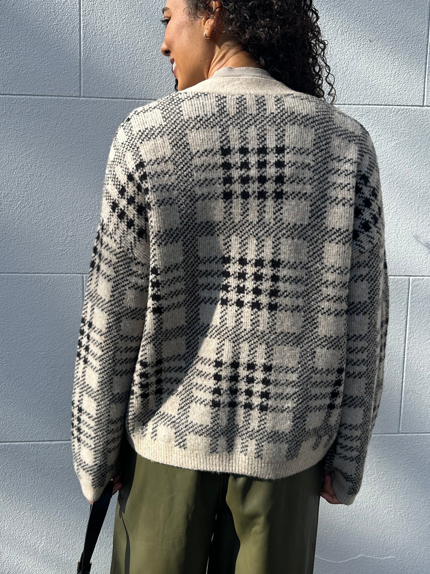 Rails Black Check Cardigan Size M