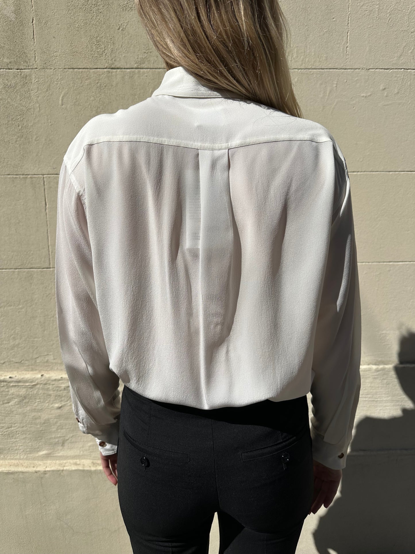 Burberry Ivory Silk Shirt Size 4