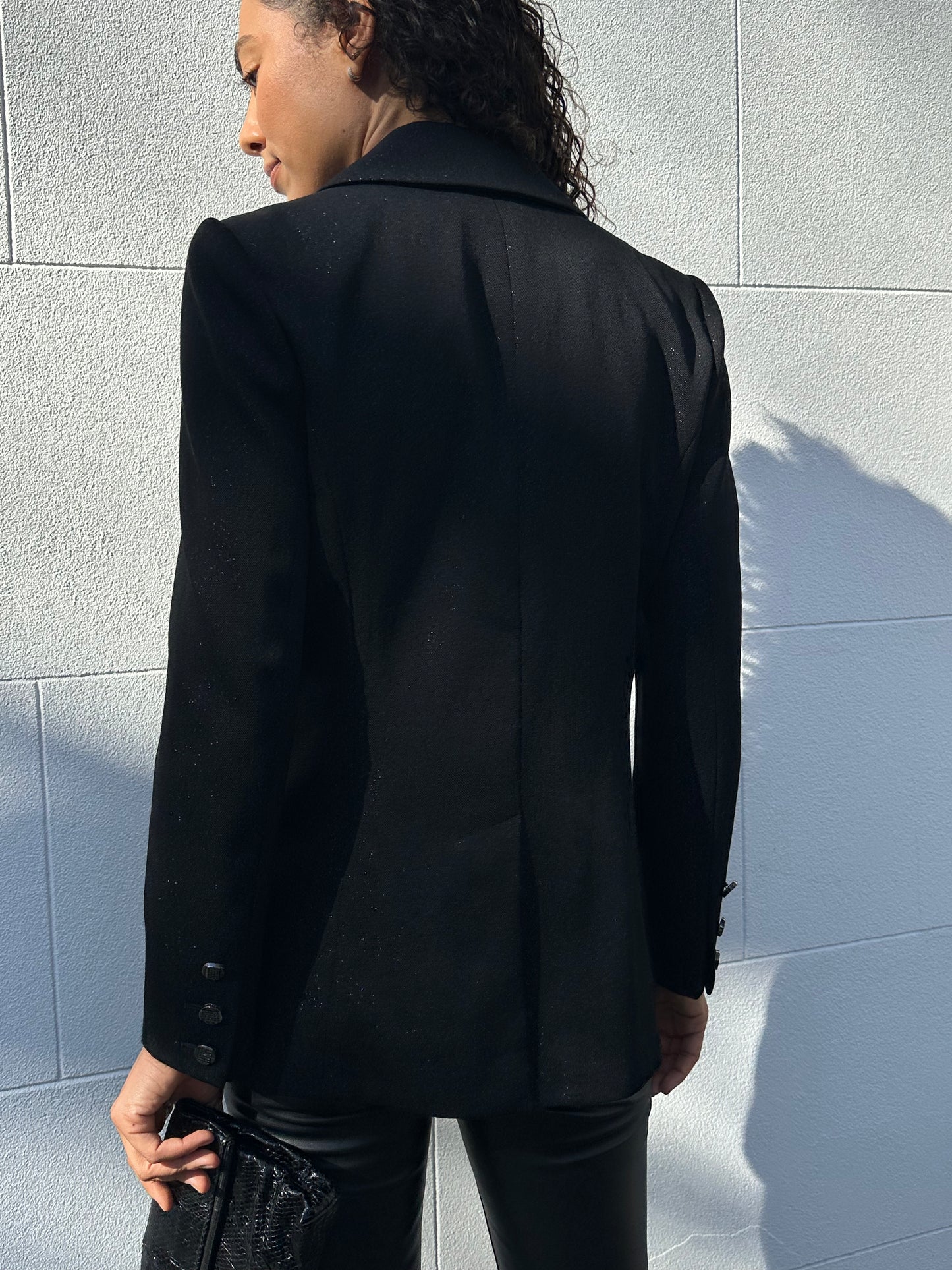 Chanel Black Lurex Jacket Size 38