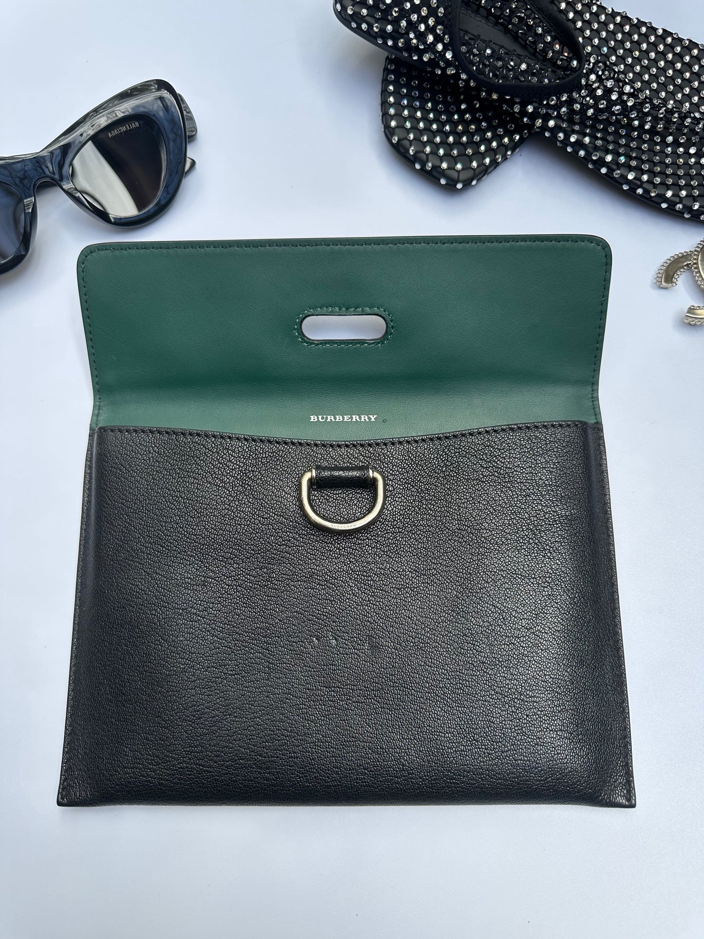 Burberry Black D-Ring Clutch
