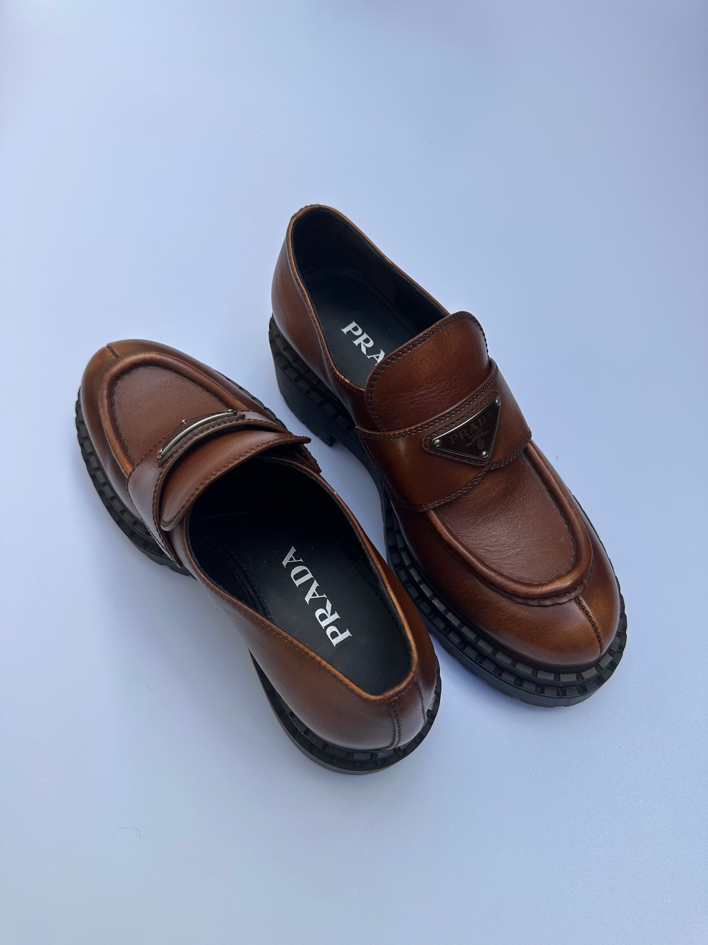 Prada Brown Chunky Loafers Size 35.5