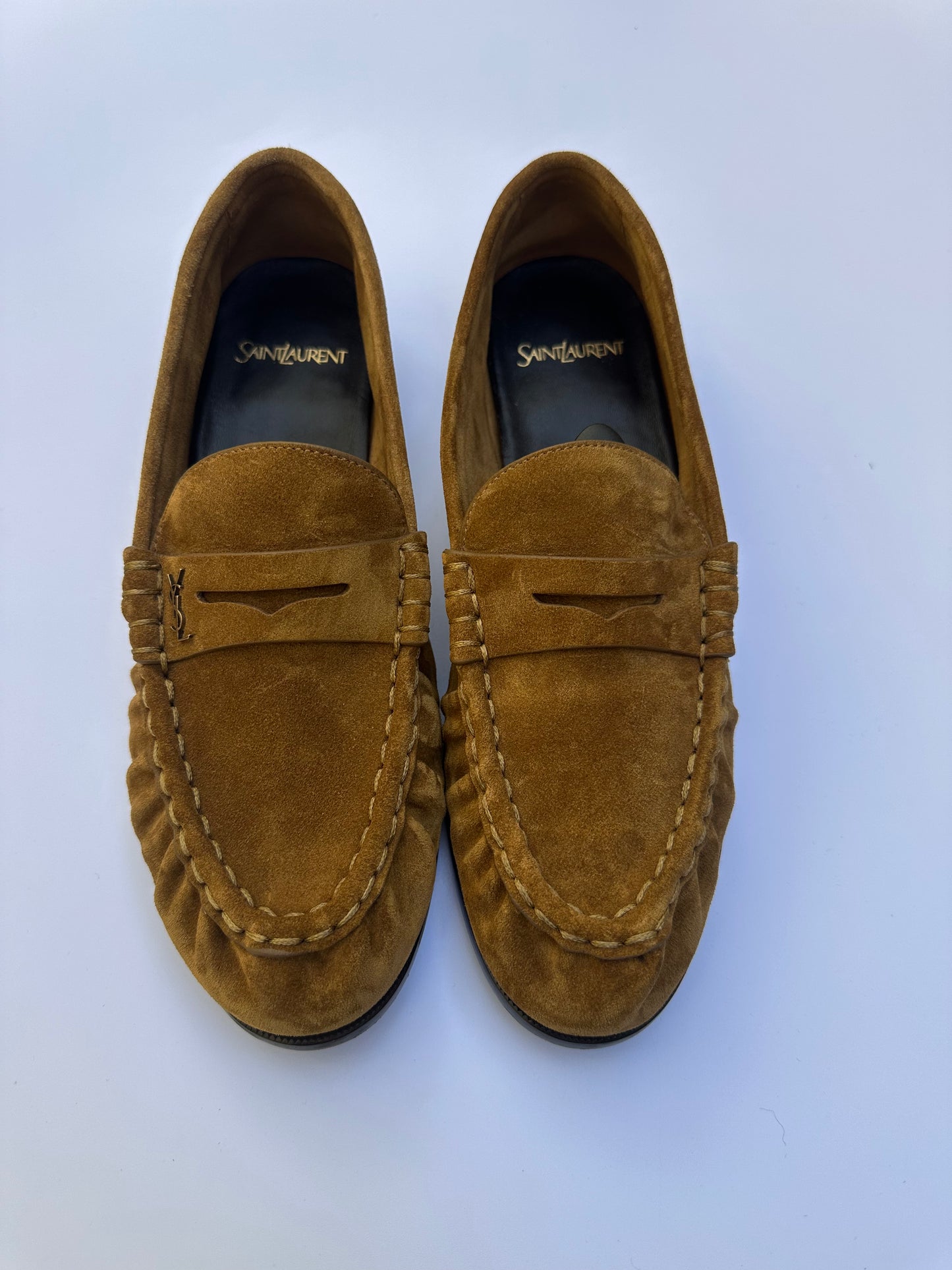 YSL Brown Suede Loafers Size 41