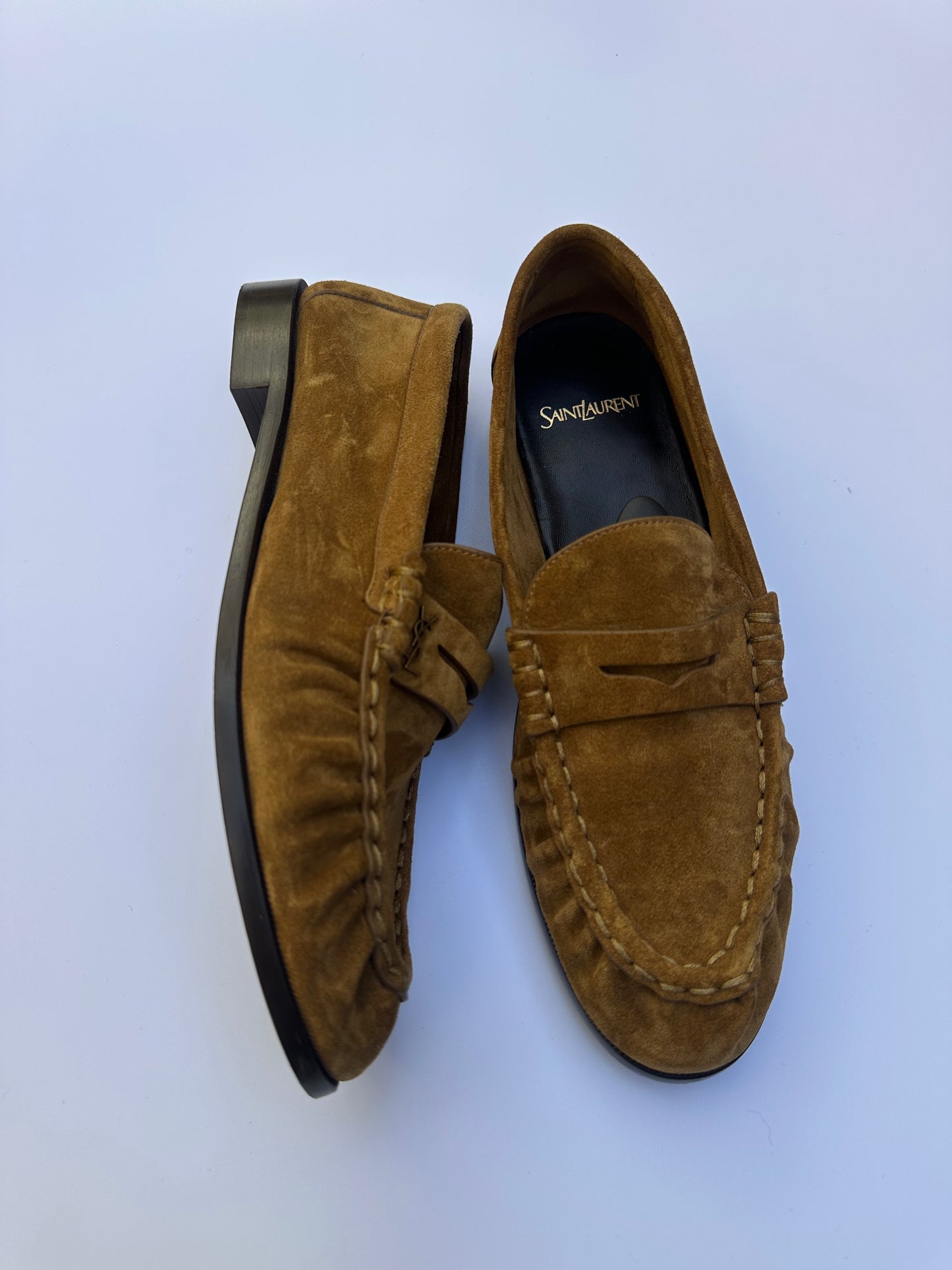YSL Brown Suede Loafers Size 41
