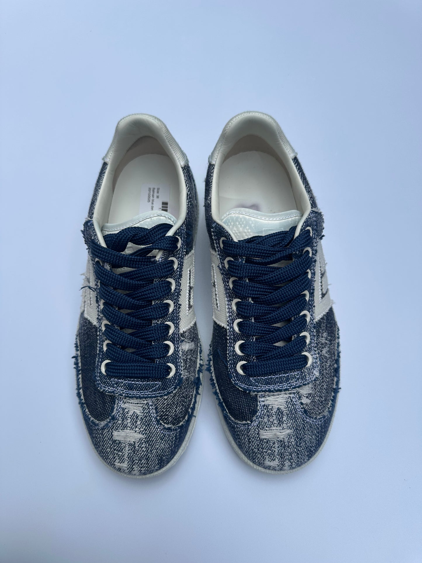 Balmain Blue Denim Sneakers Size 38