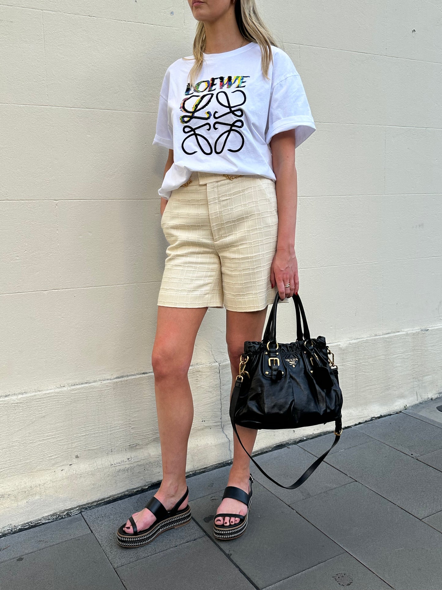 Gucci iIvory Gold Horsebit Trim Shorts Size 38