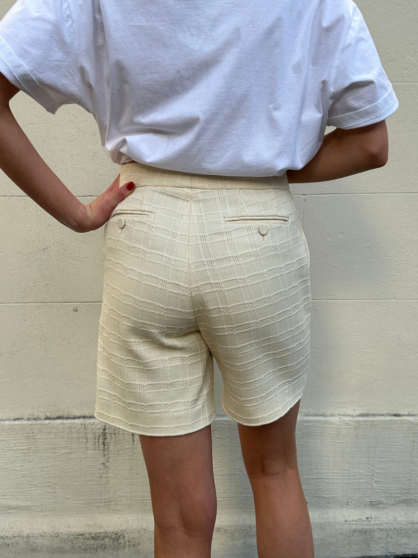 Gucci iIvory Gold Horsebit Trim Shorts Size 38