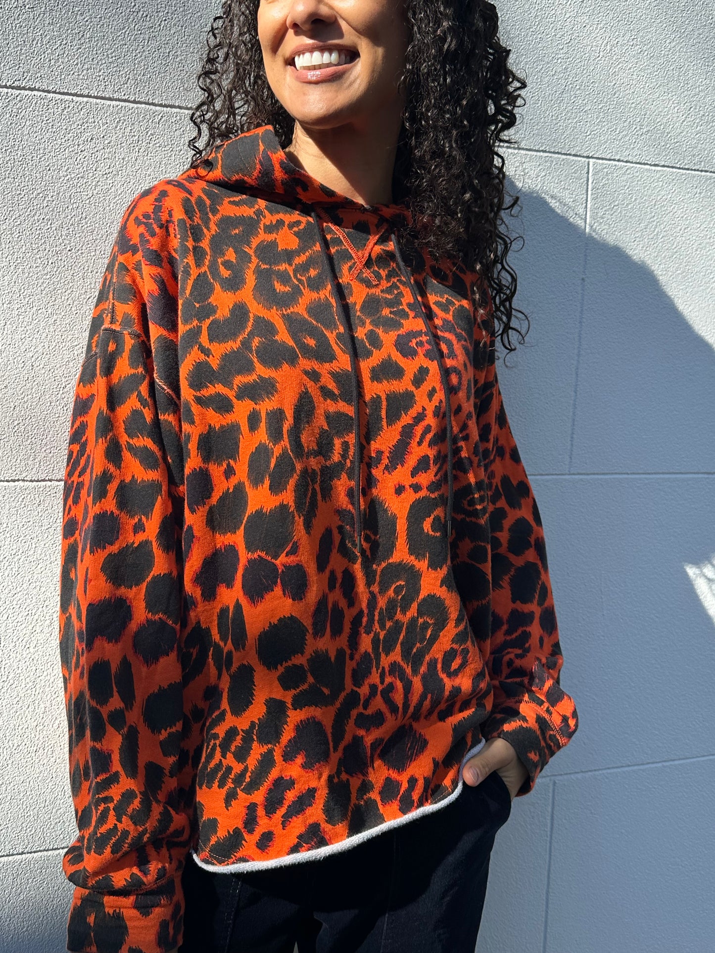 R13 Orange Animal Hoodie Size M