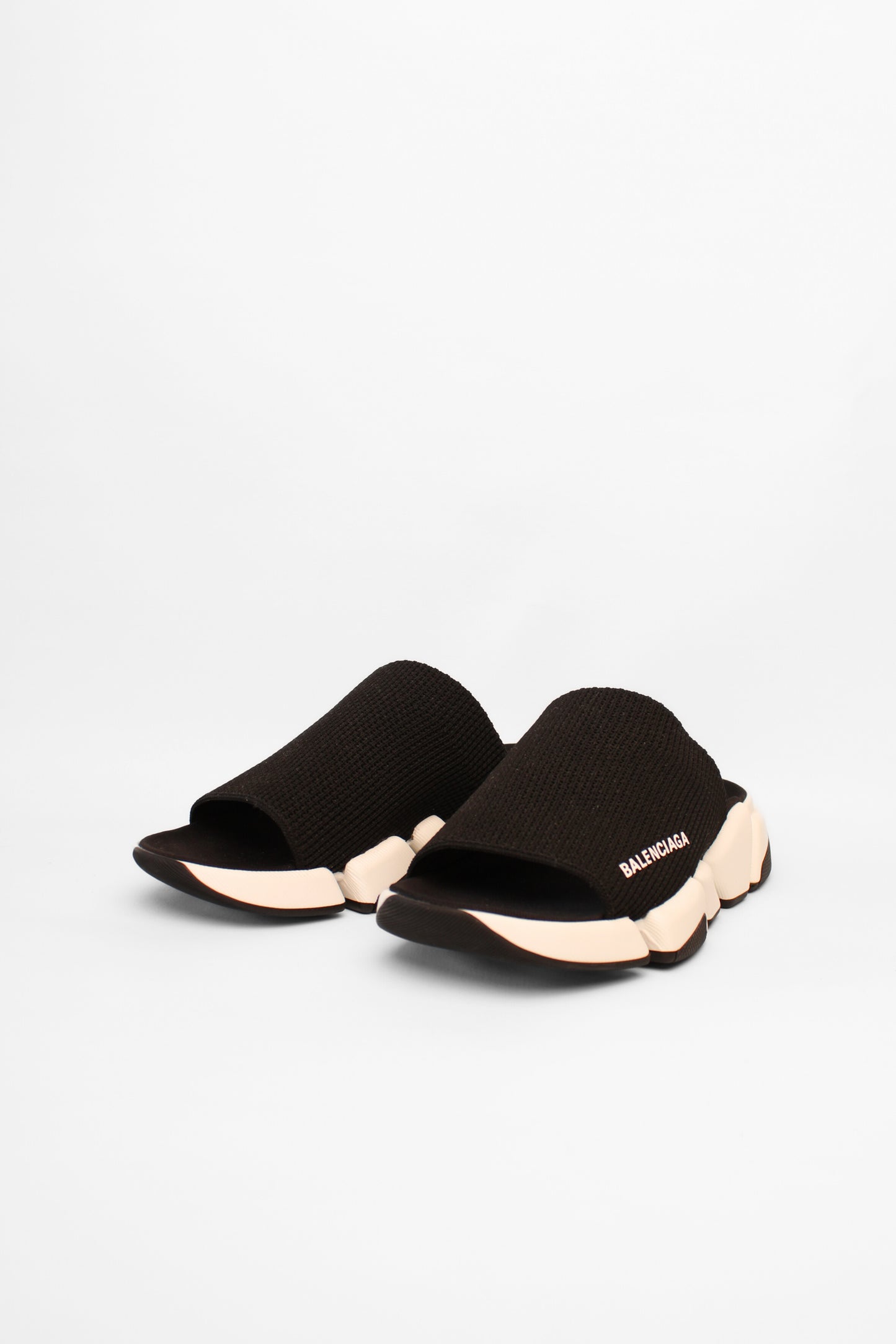 Balenciaga Black Logo Slides Size 38