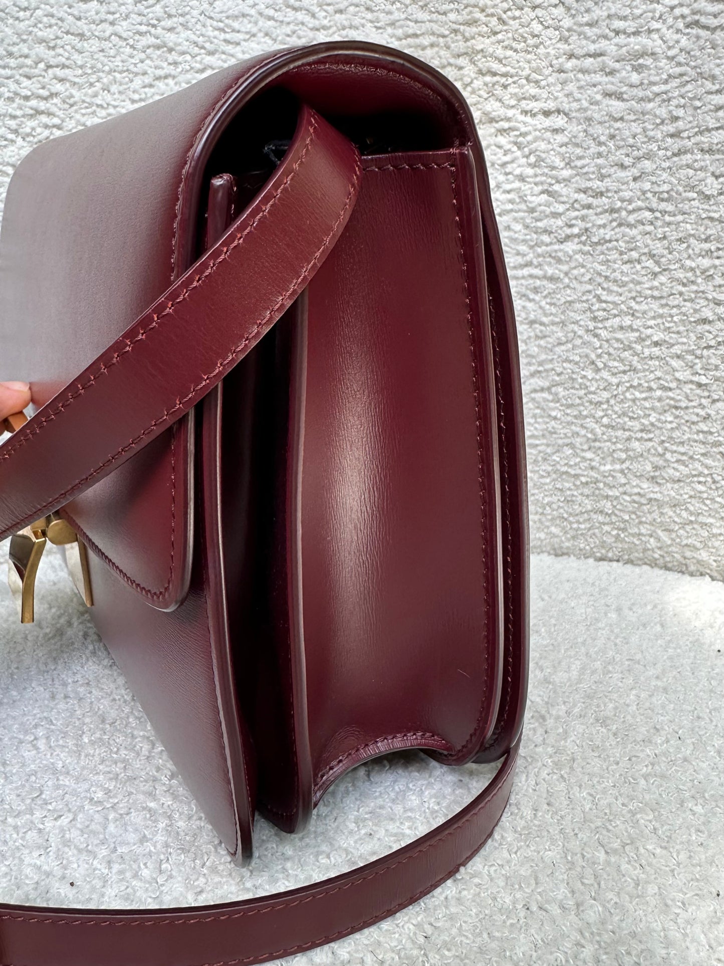 Celine Burgundy Box Bag