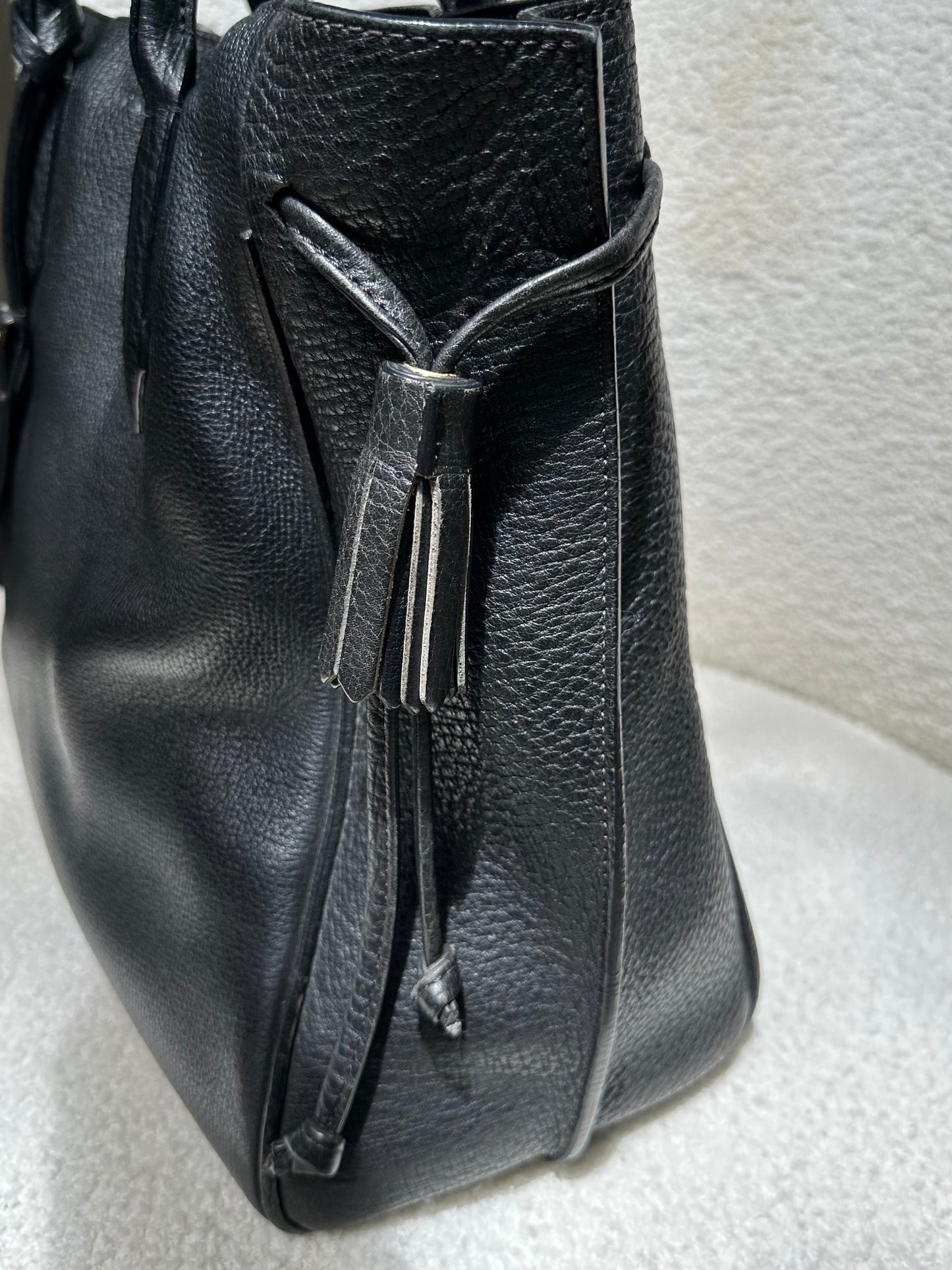 Longchamp Black Leather Tote Bag