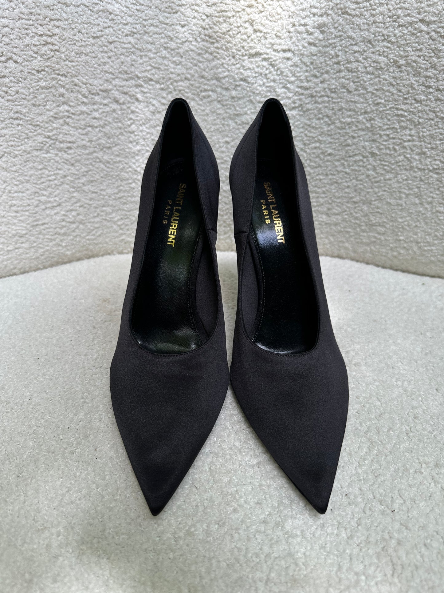 Saint Laurent Black Satin Pumps Size 40.5