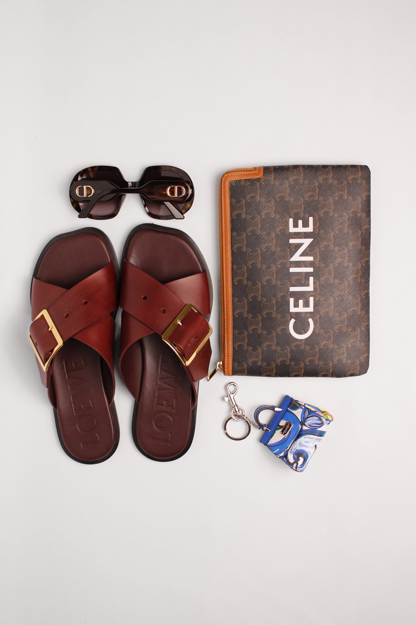 Loewe Burgundy Petal Slides Size 41