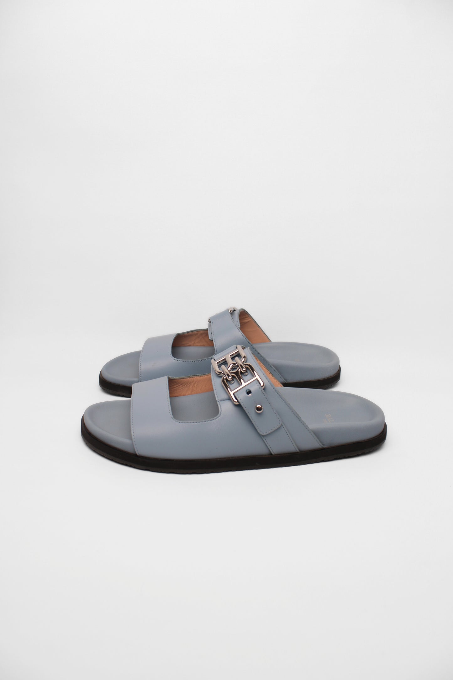 Bally Pale Blue Slides Size 38