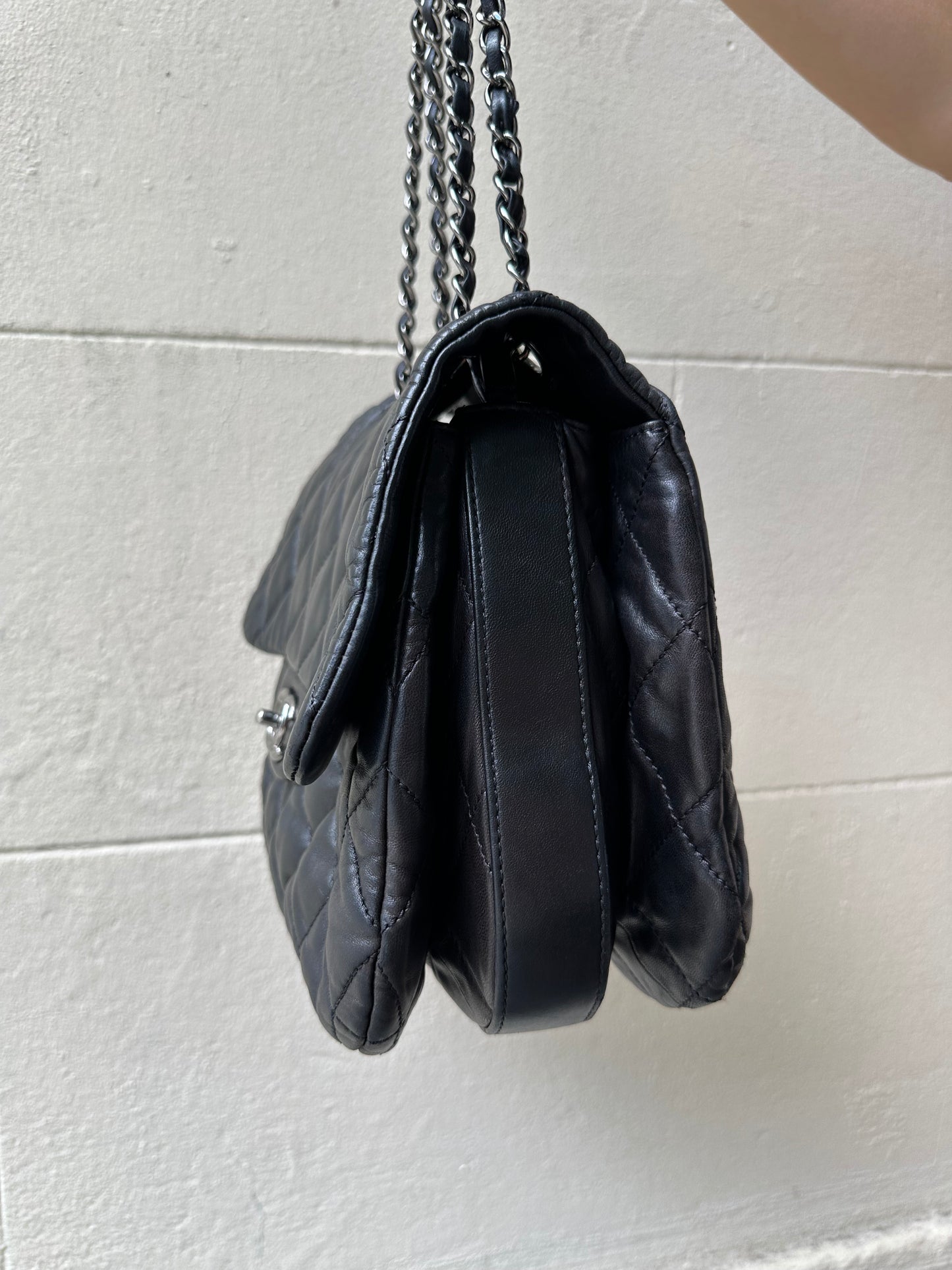 Chanel Accordion Black Flap Bag
