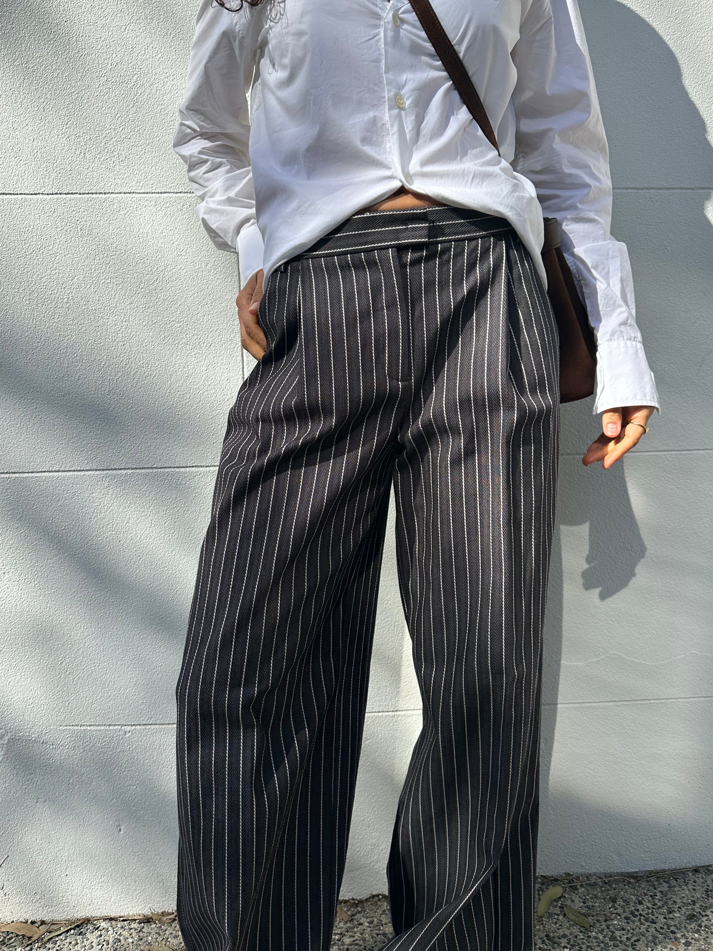 Max&Co Pinstripe Wide Pant Size 42