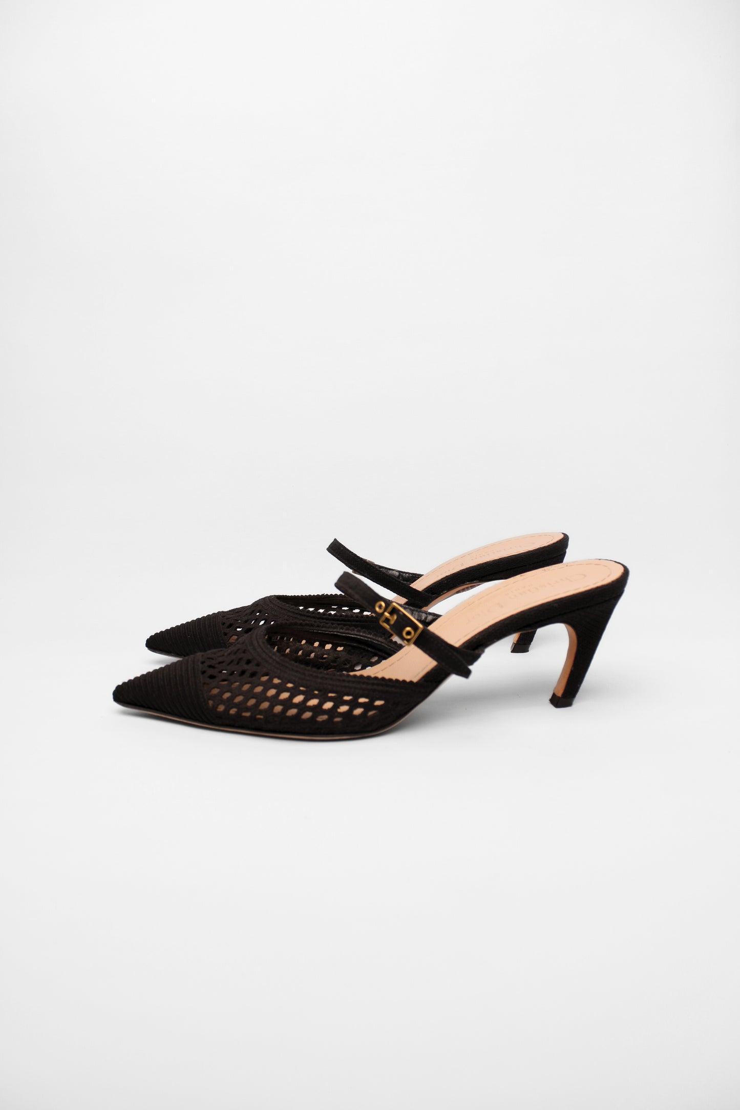 Dior Black Mesh Mules Size 36