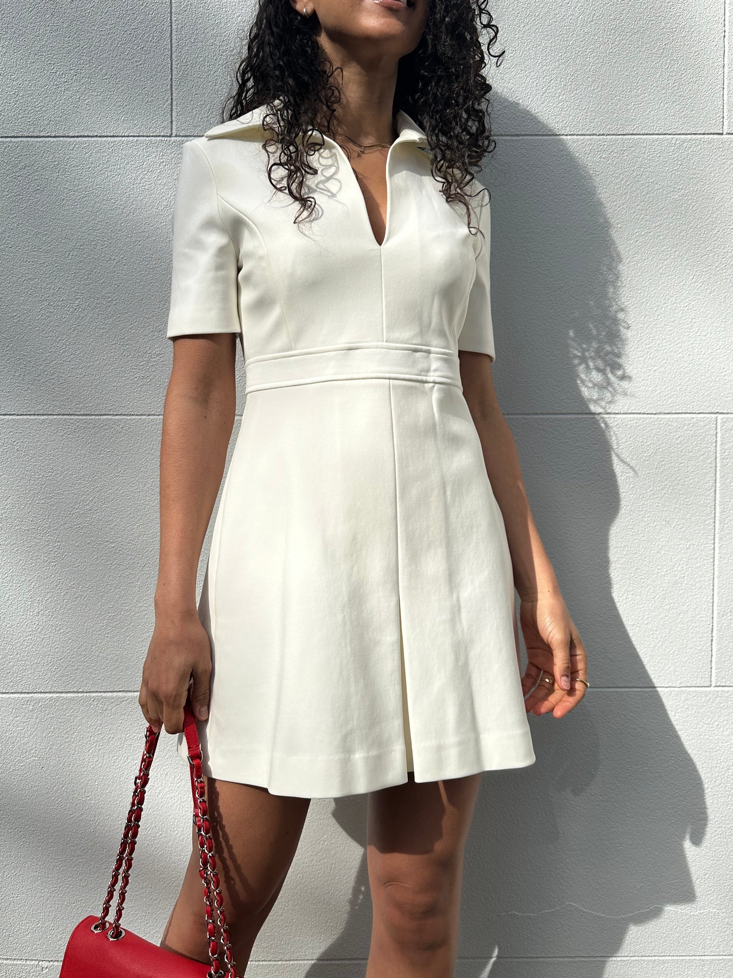 Scanlan Theodore White Mini Collar Dress Size 10