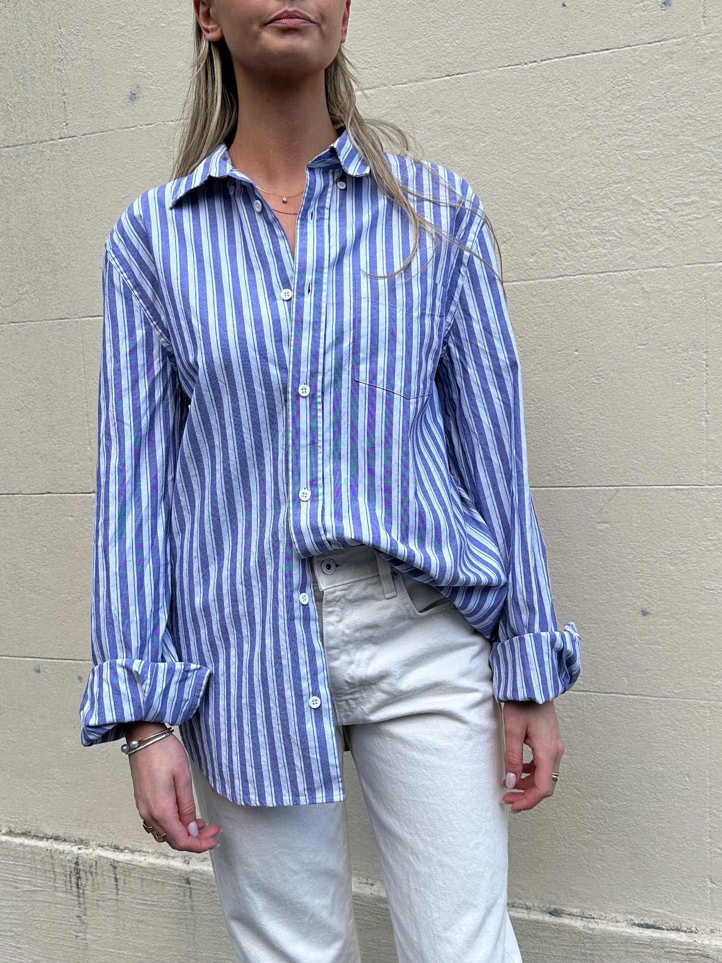Acne Studios Lilac Stripe Shirt Size M