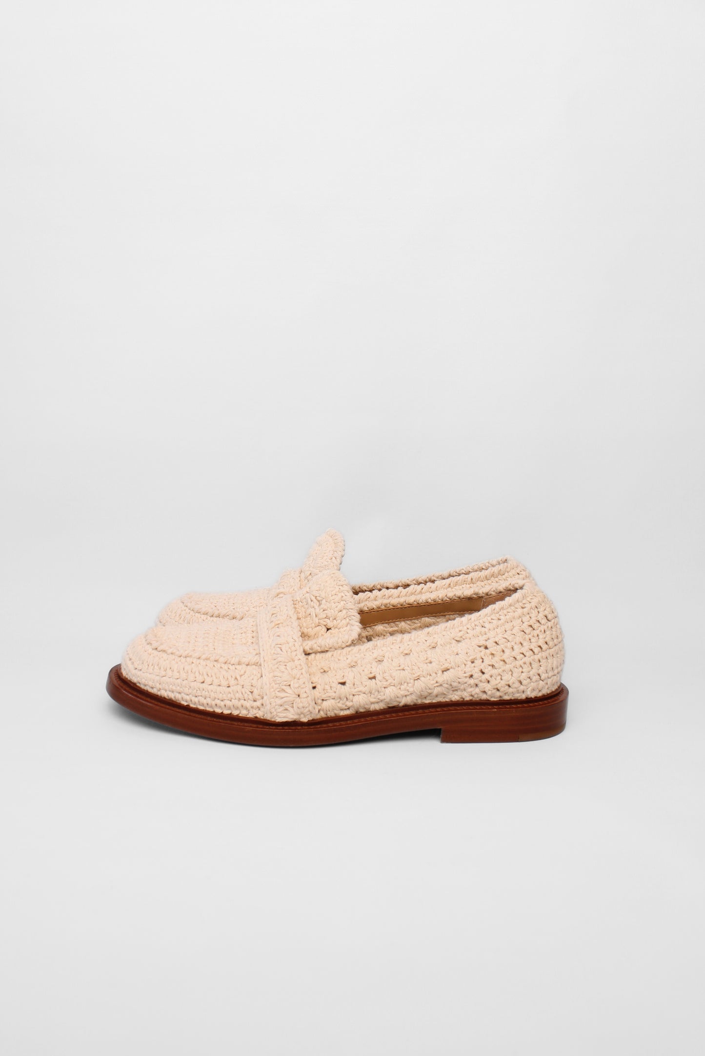 Chloe Crochet Cream Loafers Size 37