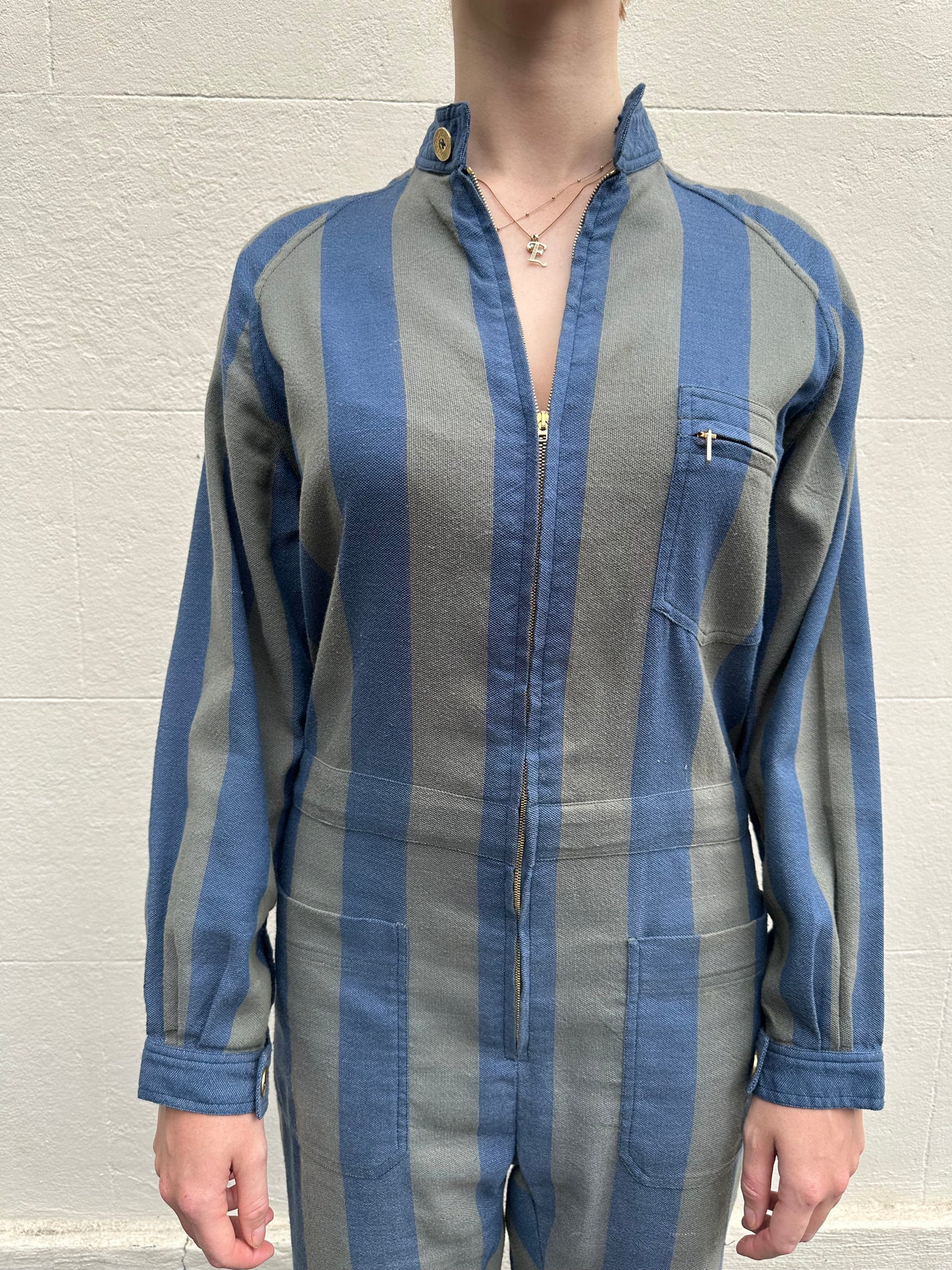 Lucy Folk Stripe Jumpsuit Size M