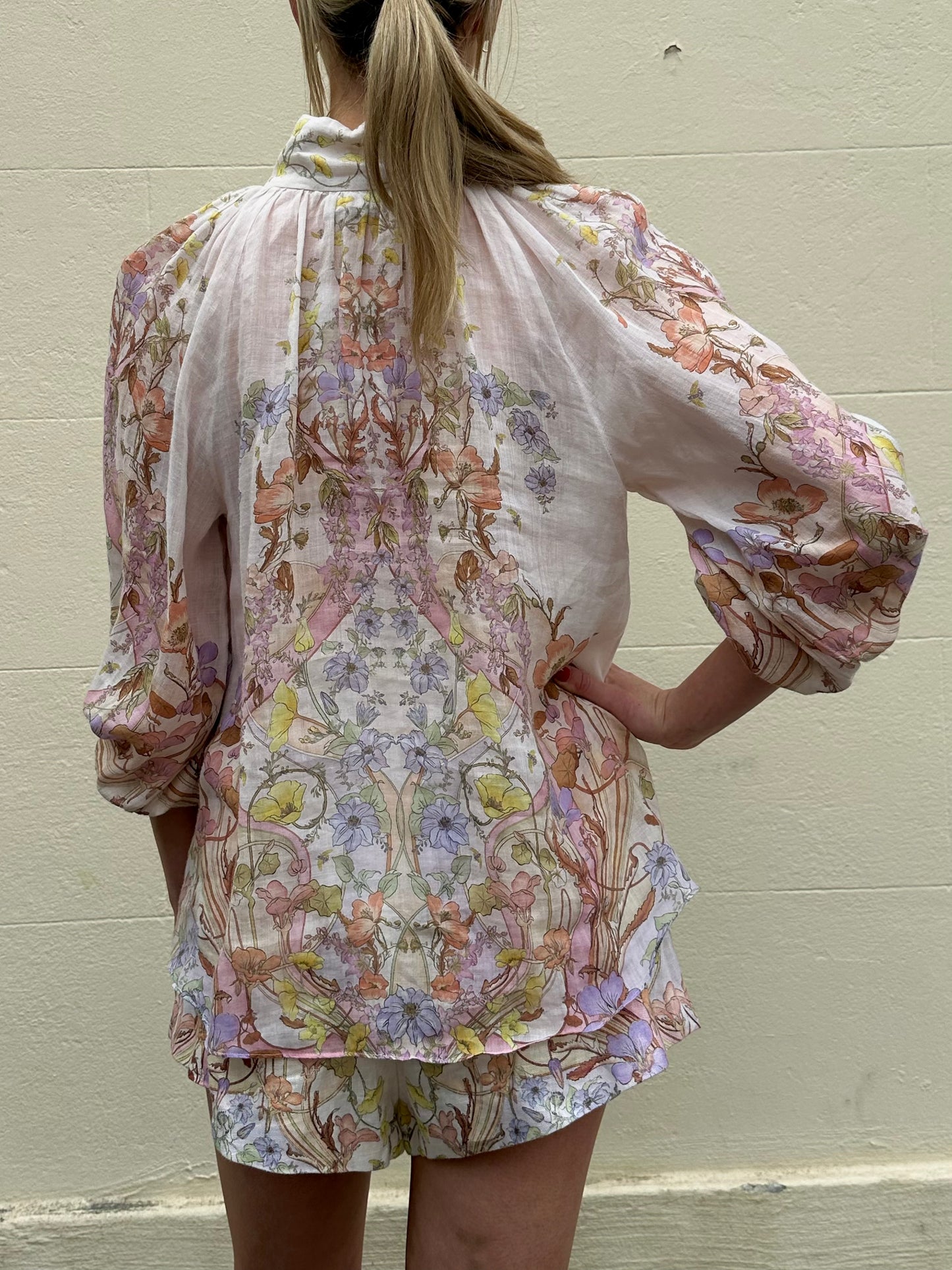 Zimmermann Pink Floral Short Set Size 0