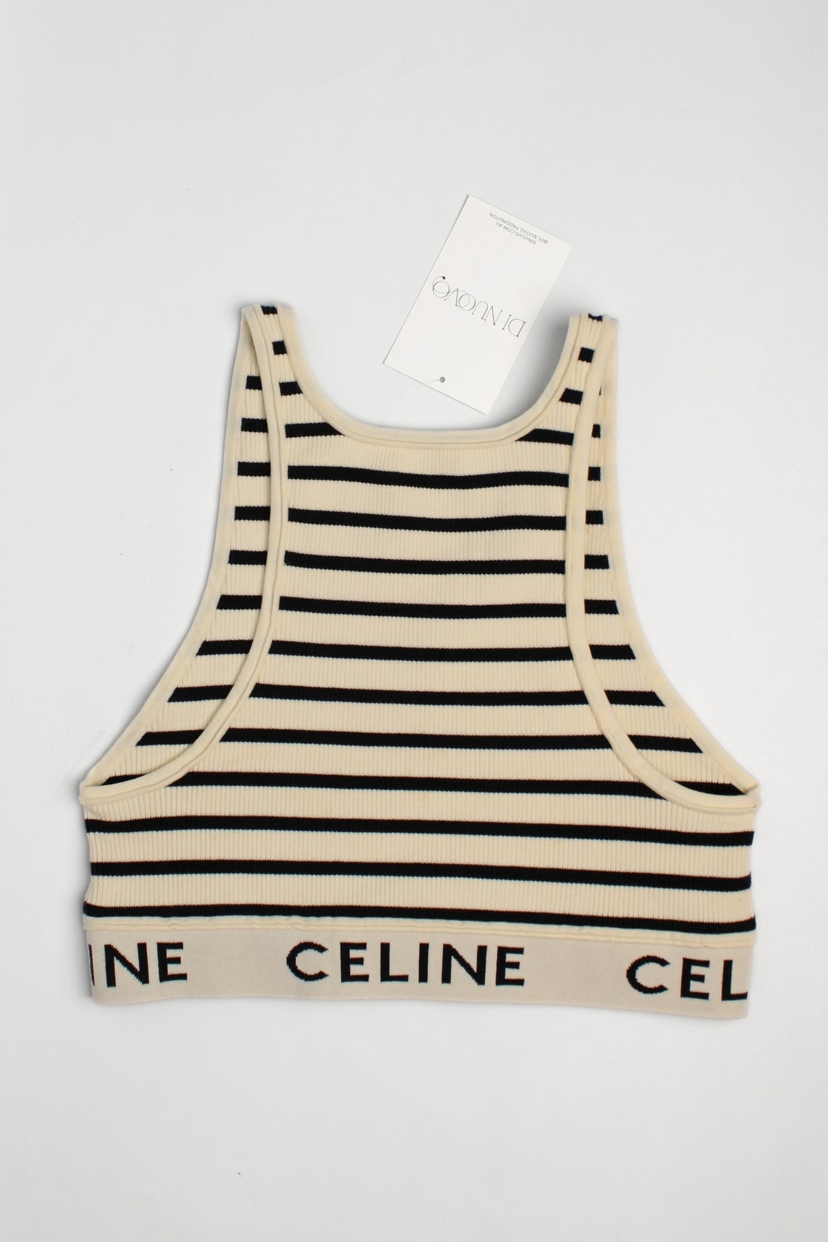 Celine Stripe Logo Crop Top Size S