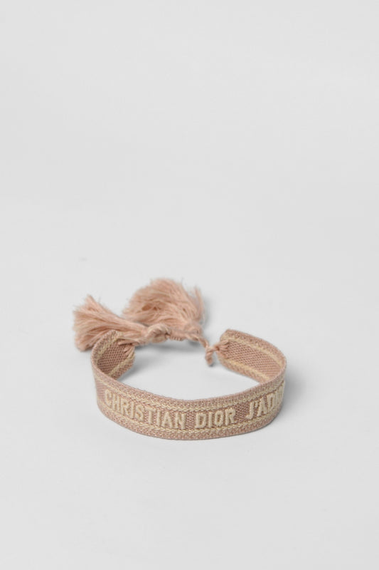 Dior Woven Pink Logo Bracelet